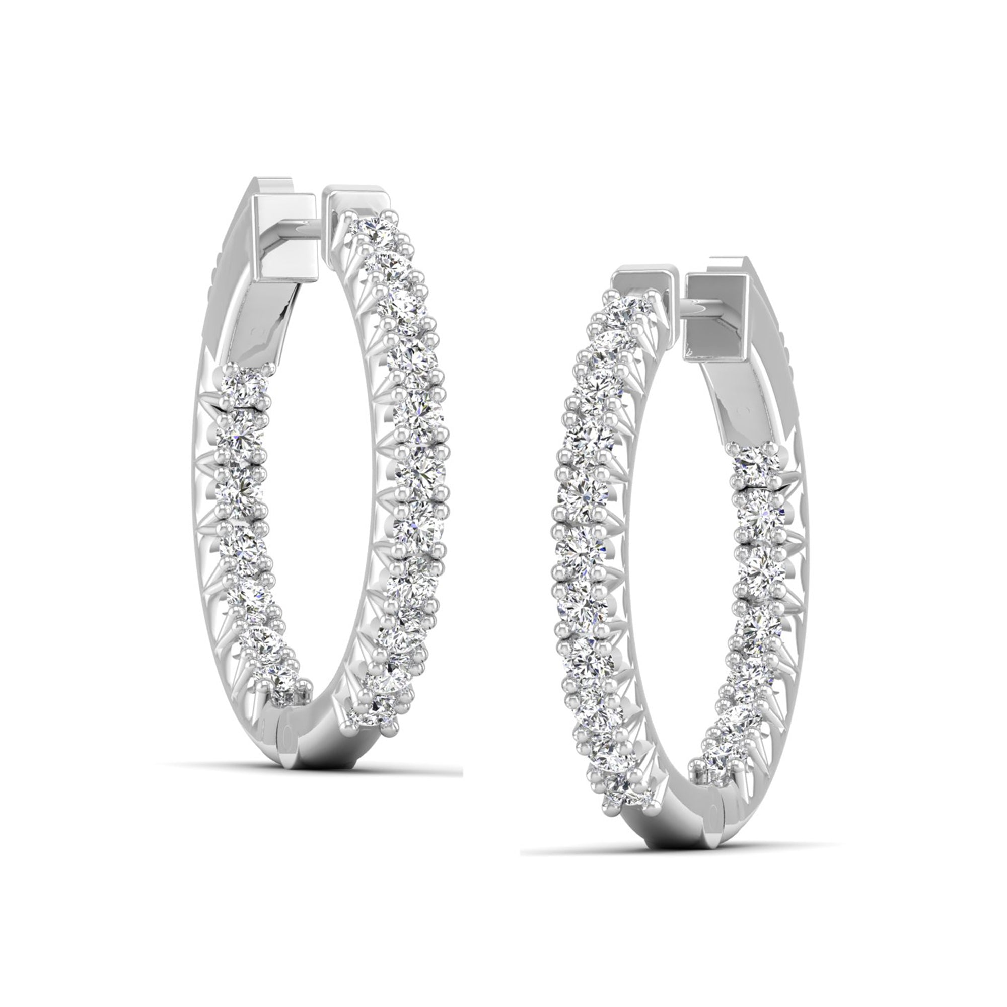 Lab Grown Diamond Hoop Earrings 1.0 Carat
