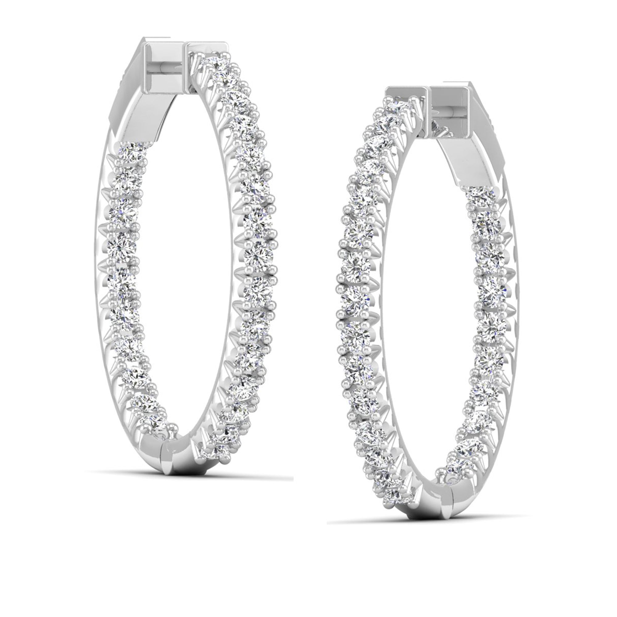 Lab Grown Diamond Hoop Earrings 2.0 Carat
