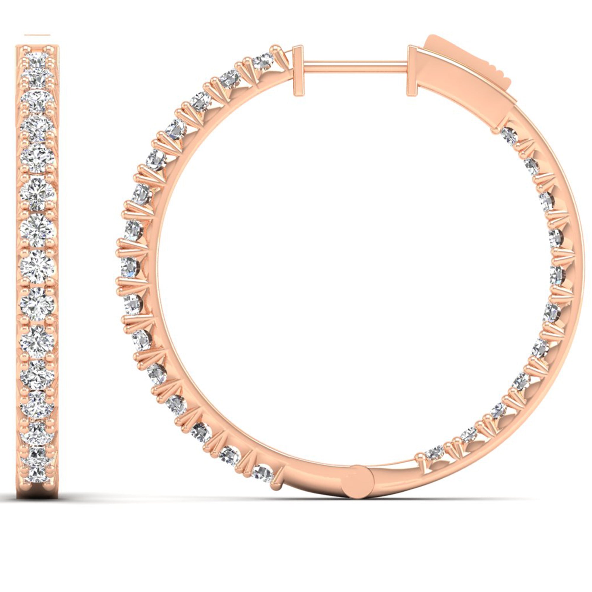 Lab Grown Diamond Hoop Earrings 3.0 Carat