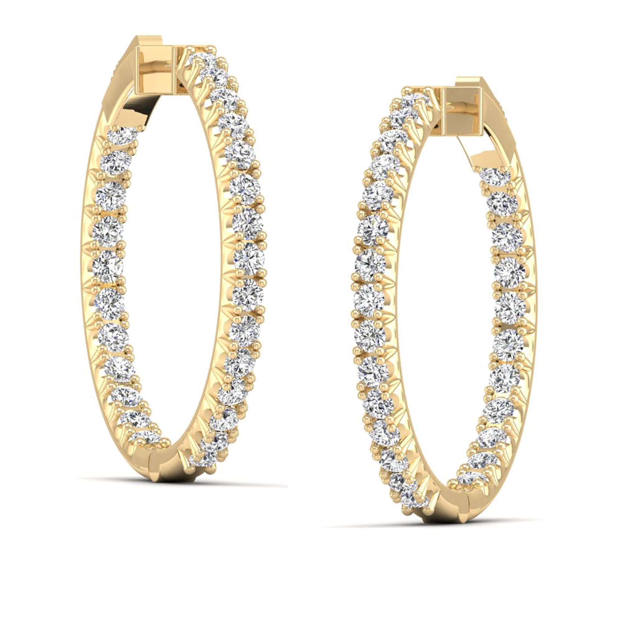 Lab Grown Diamond Hoop Earrings 3.0 Carat