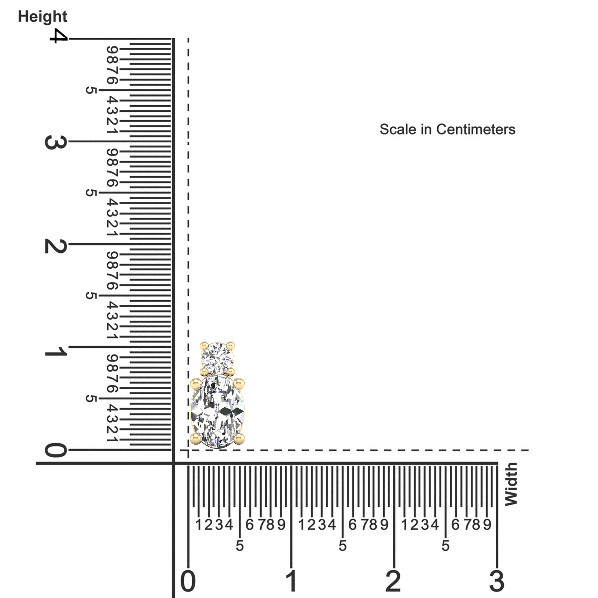 Two-Stone Oval & Round Lab-Grown Diamond Stud Earrings