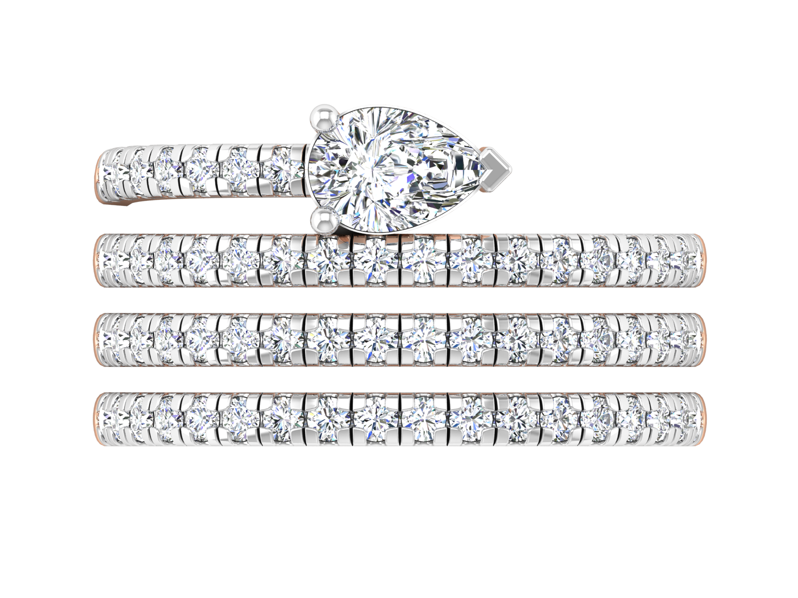 Pear Diamond Crossover Ring