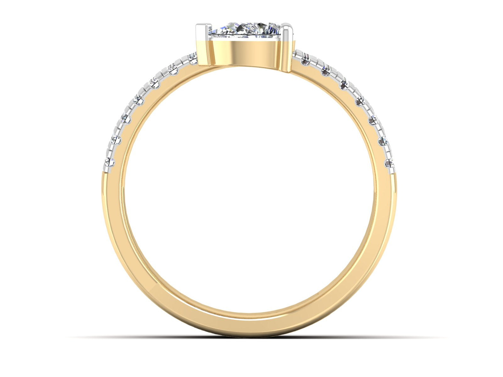 Pear Diamond Crossover Ring