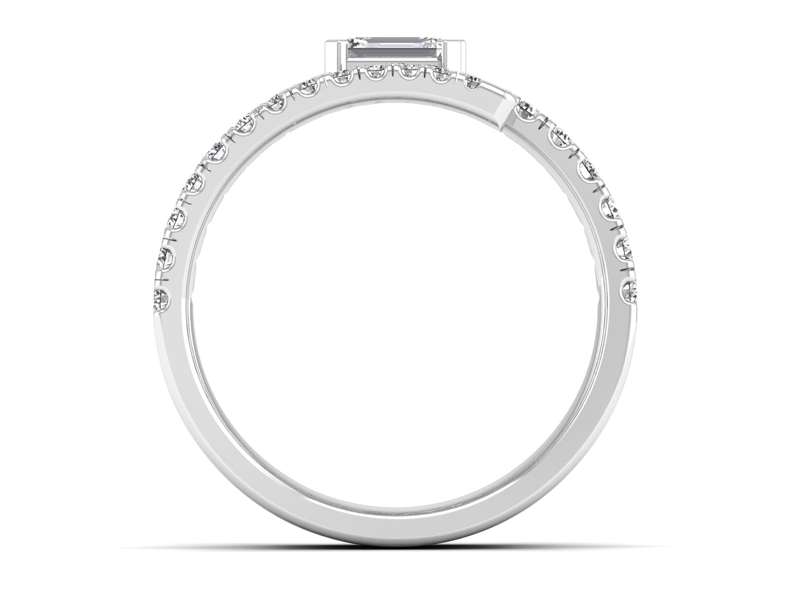 Emerald Diamond Crossover Ring