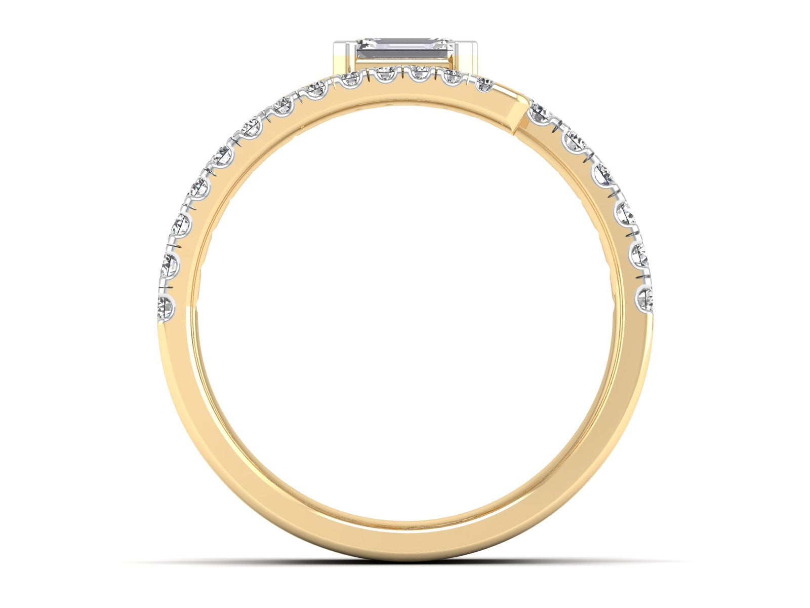 Emerald Diamond Crossover Ring