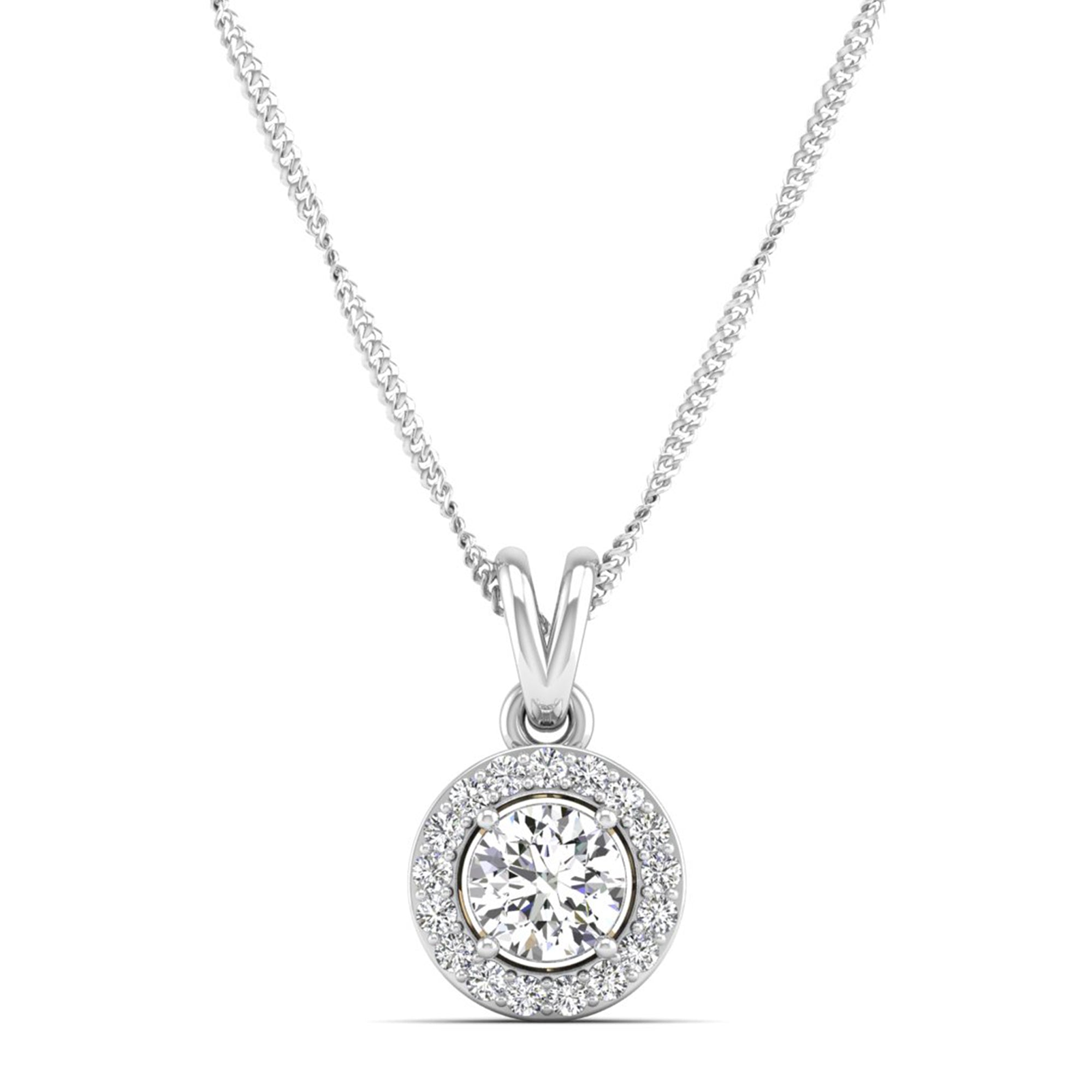 Classic Round Cut Lab Grown Diamond Pendant – 5.0 mm Center Stone
