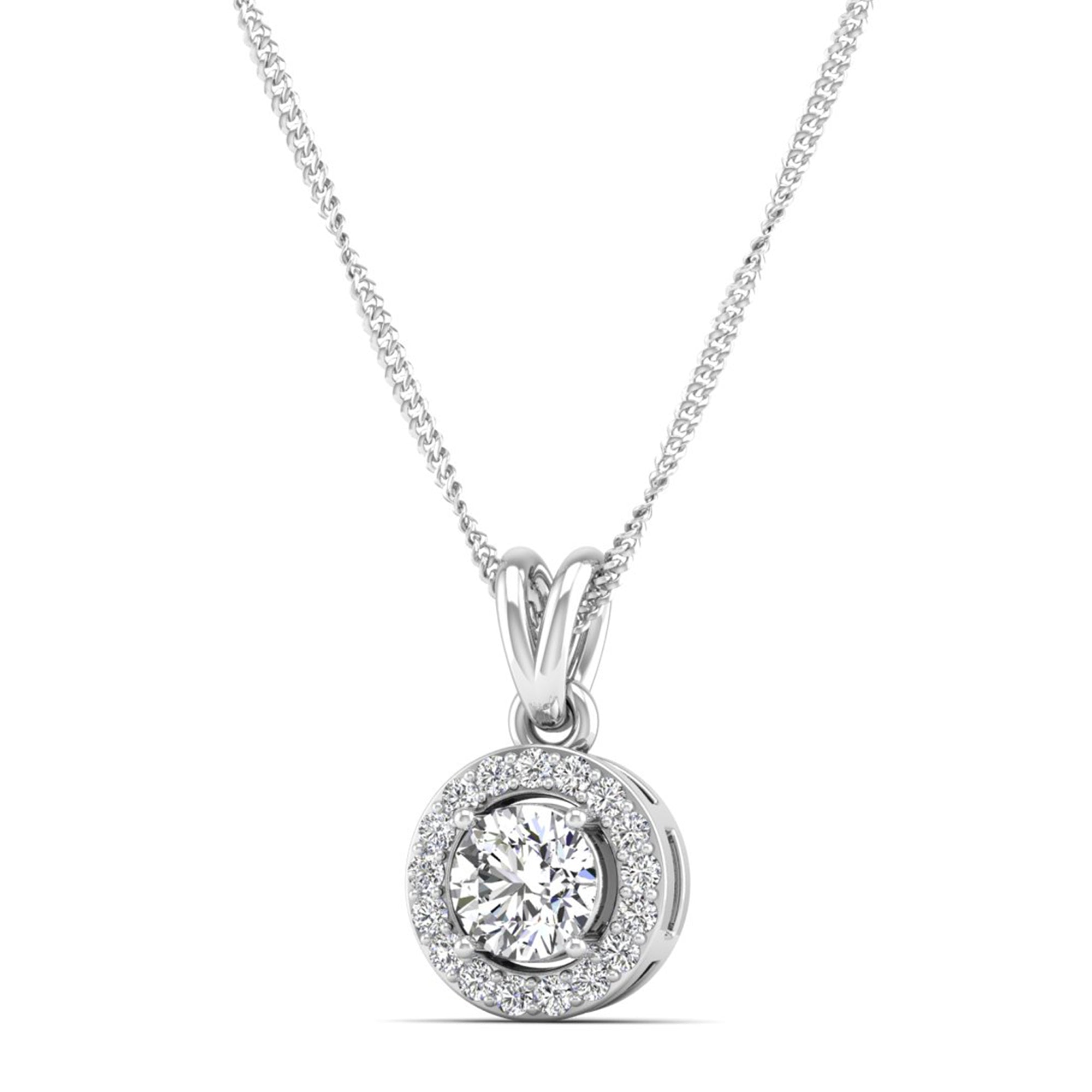 Classic Round Cut Lab Grown Diamond Pendant – 5.0 mm Center Stone