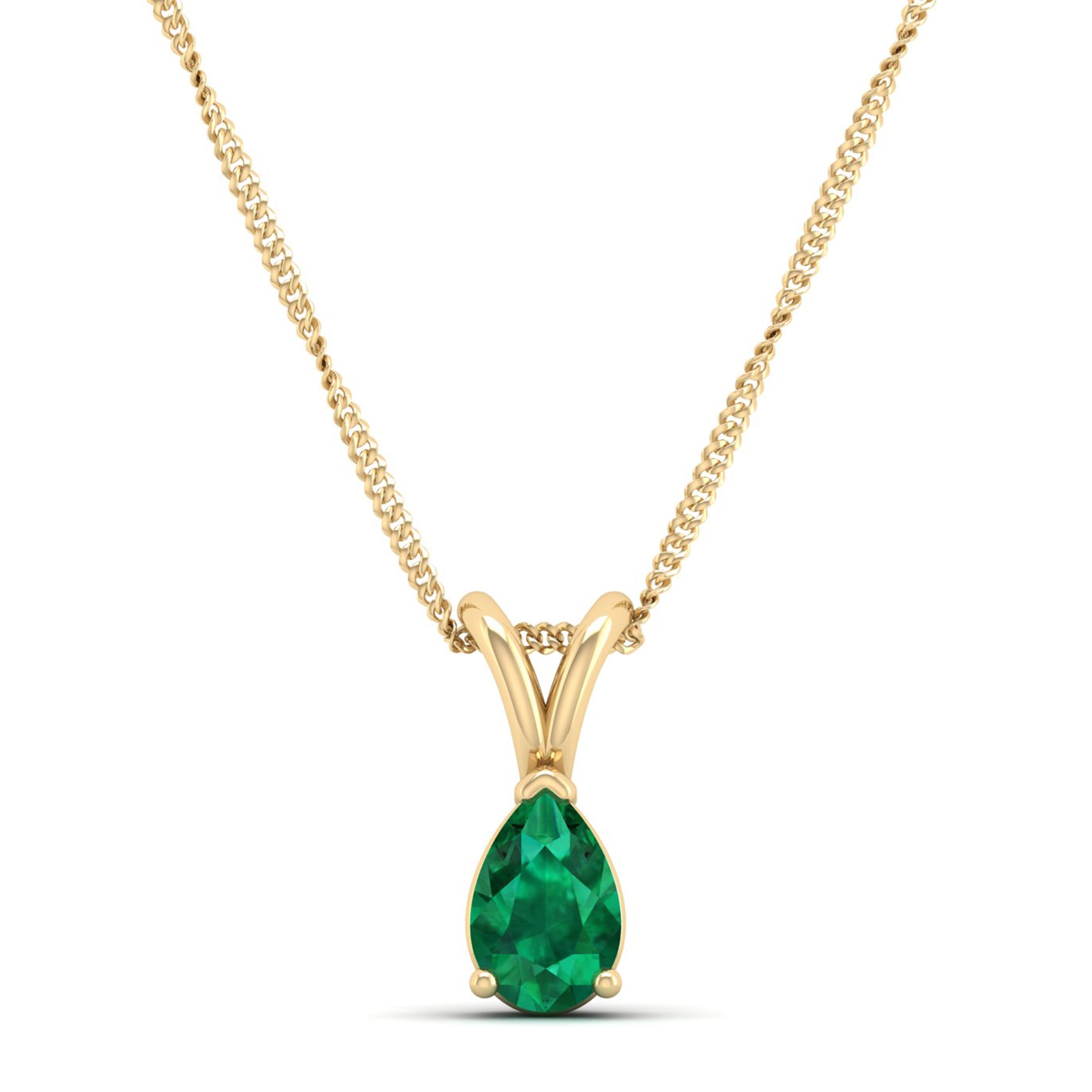 Pear cut Emerald Pendant 0.5 Carat