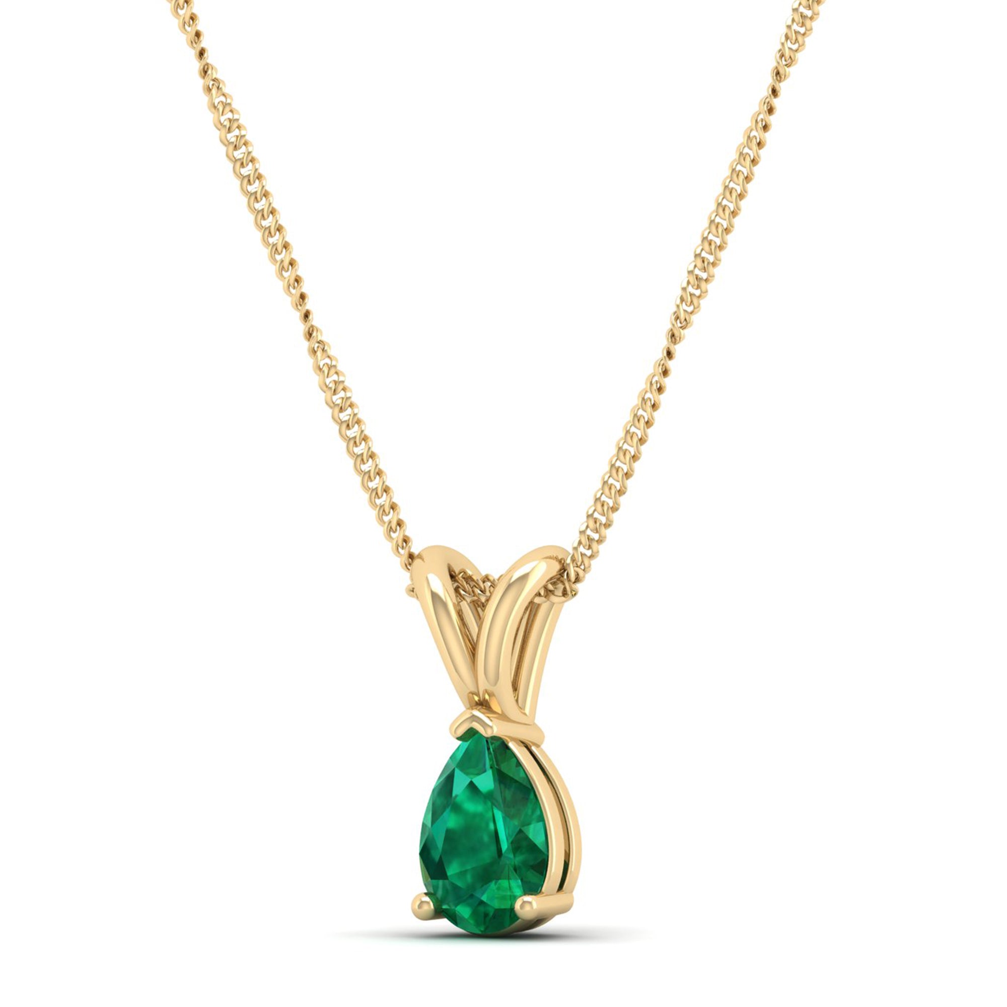 Pear cut Emerald Pendant 0.5 Carat