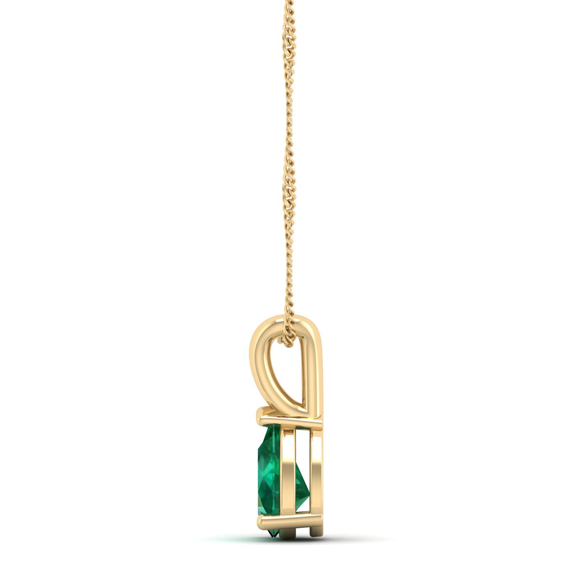 Pear cut Emerald Pendant 0.5 Carat