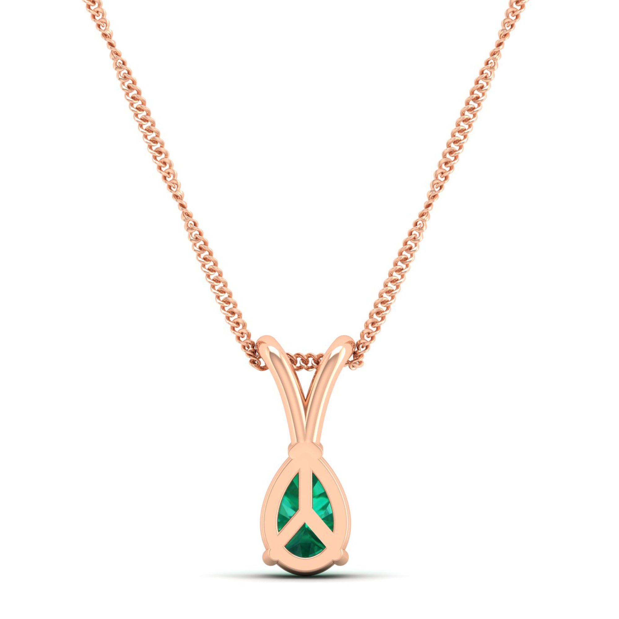 Pear cut Emerald Pendant 0.5 Carat