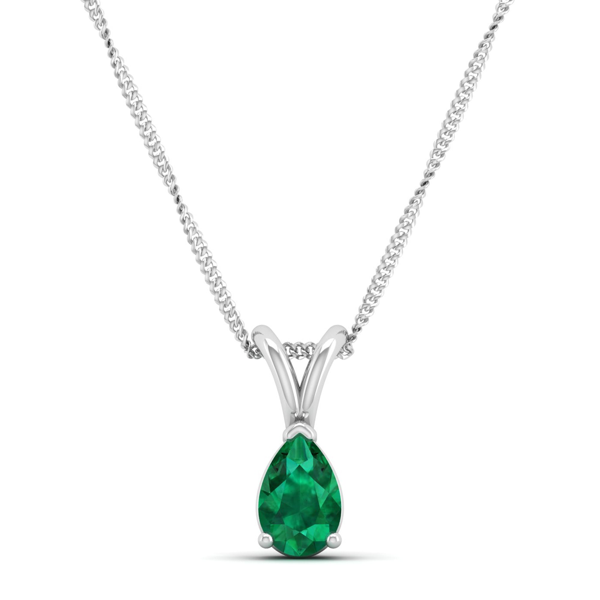 Pear cut Emerald Pendant 0.5 Carat