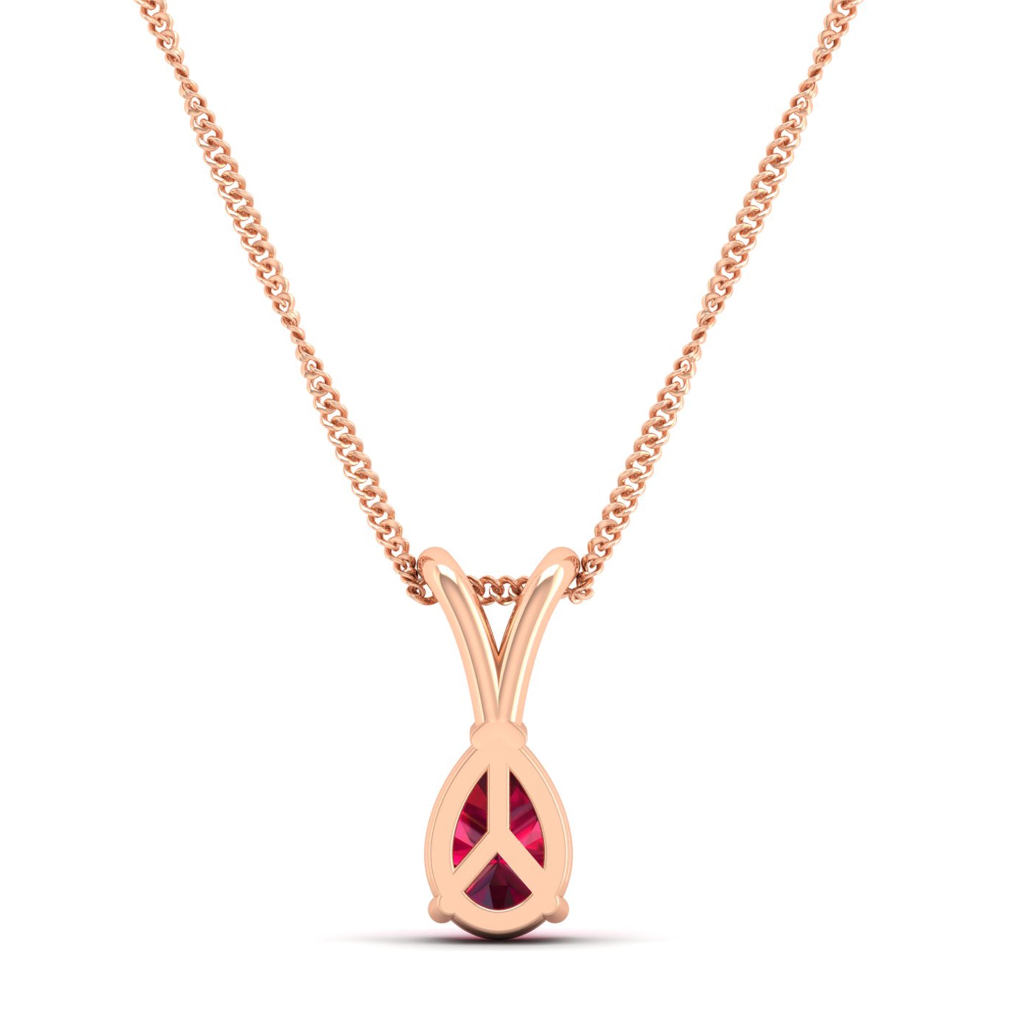 Pear cut Ruby Pendant 0.5 Carat
