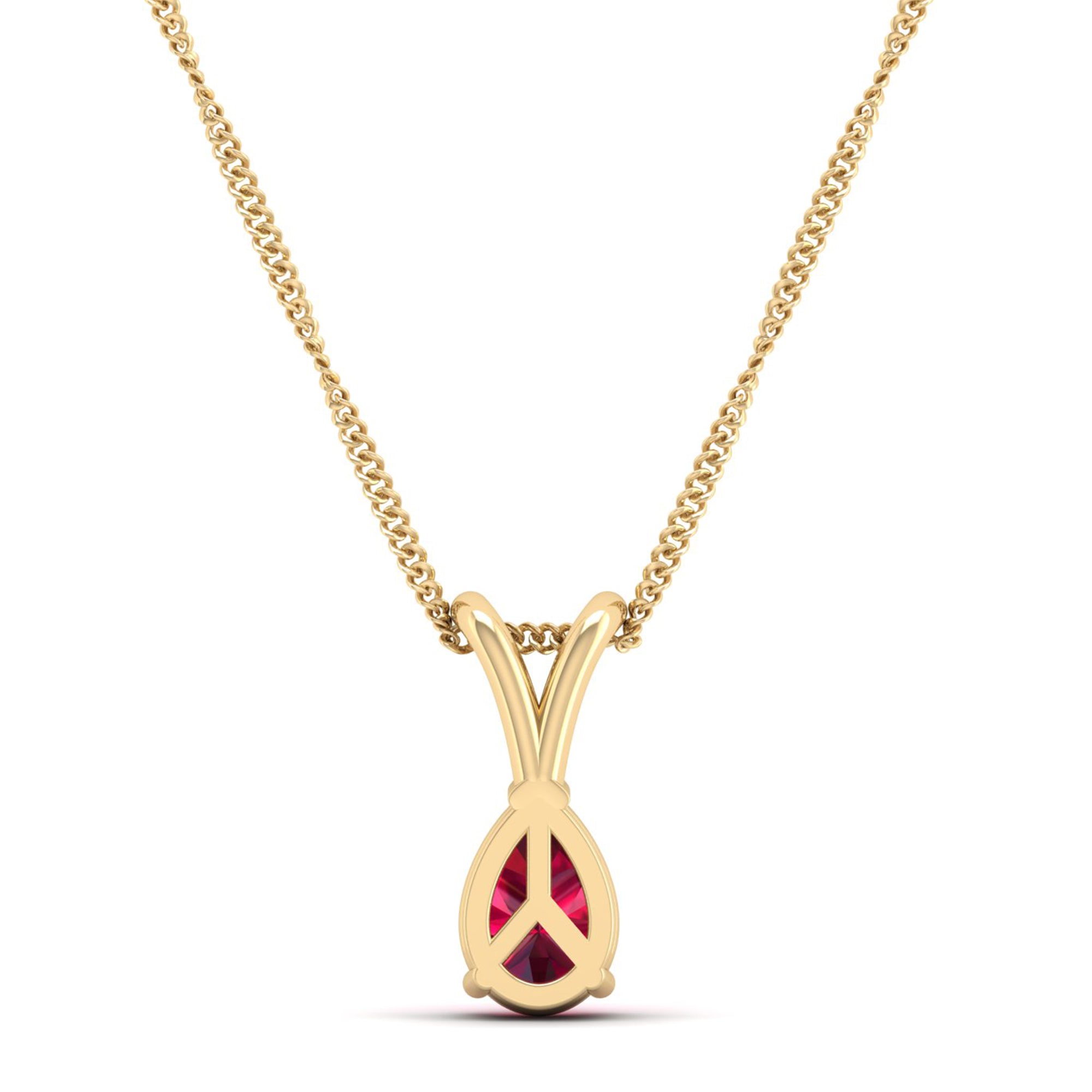 Pear cut Ruby Pendant 0.5 Carat