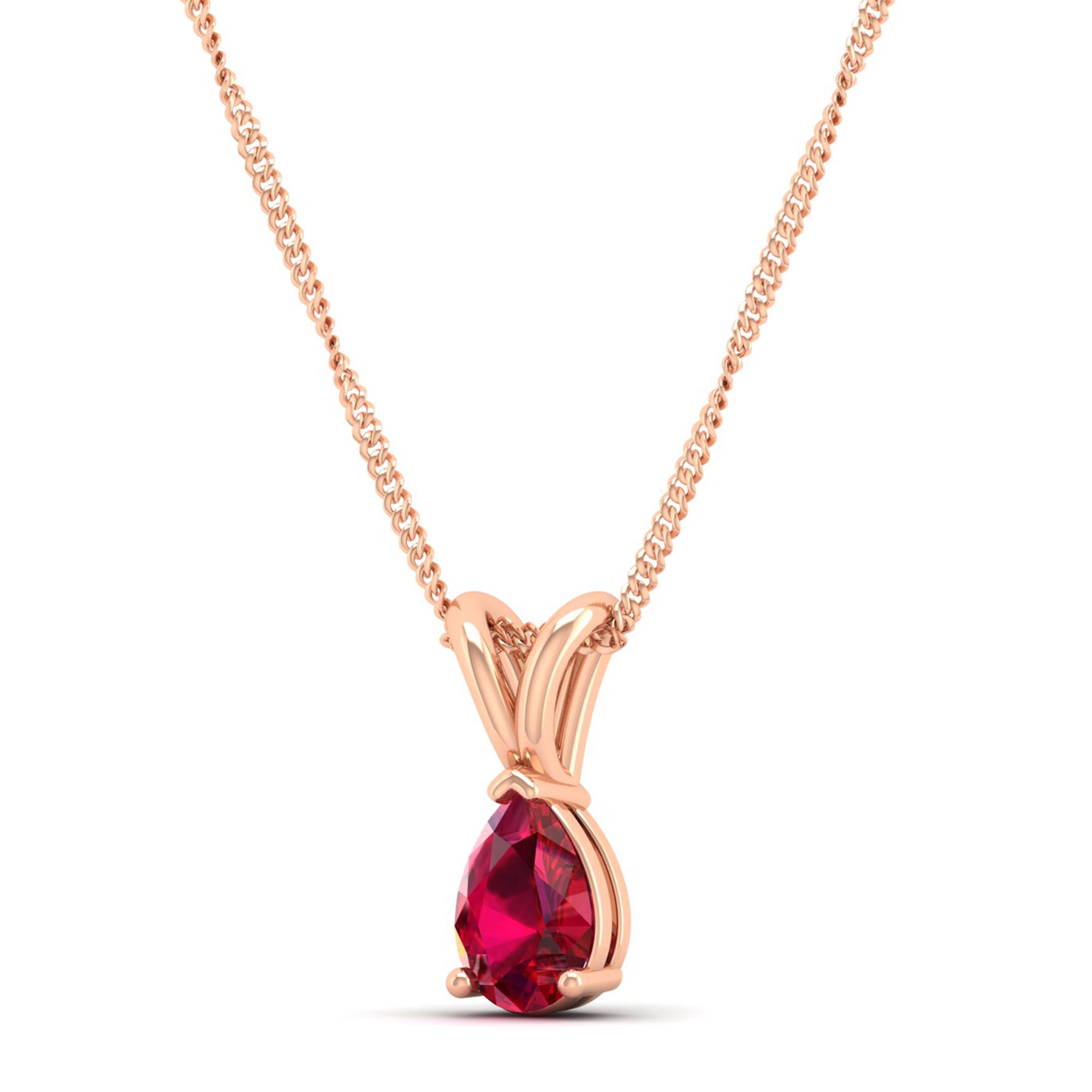Pear cut Ruby Pendant 0.5 Carat