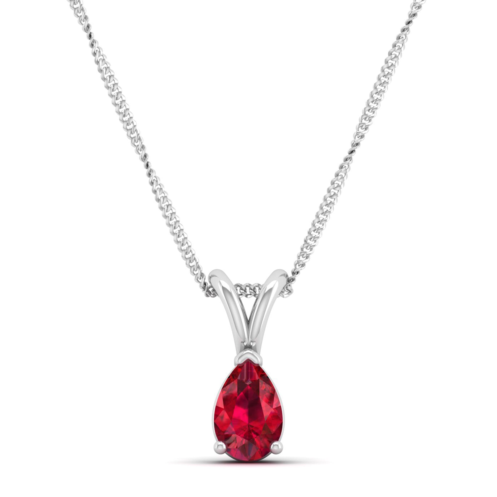 Pear cut Ruby Pendant 0.5 Carat
