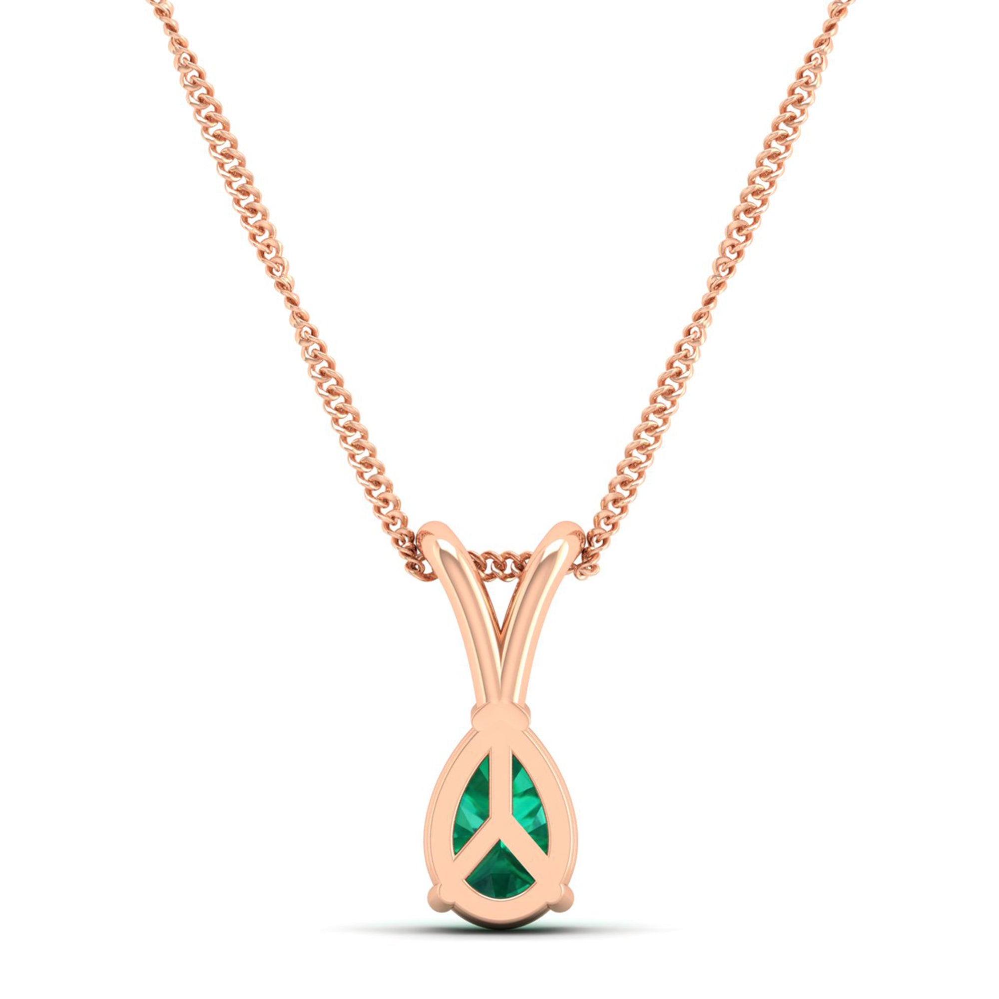Pear Cut Emerald Pendant 1.0 Carat