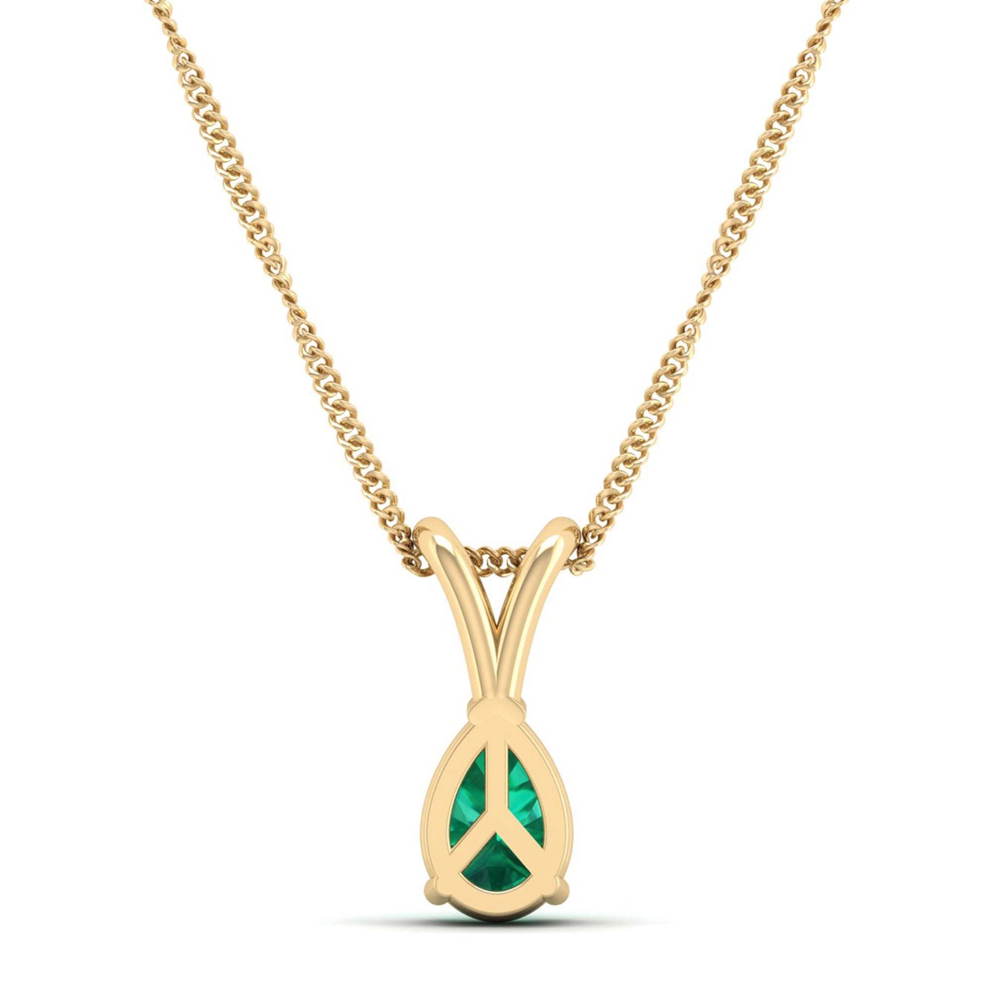 Pear Cut Emerald Pendant 1.0 Carat