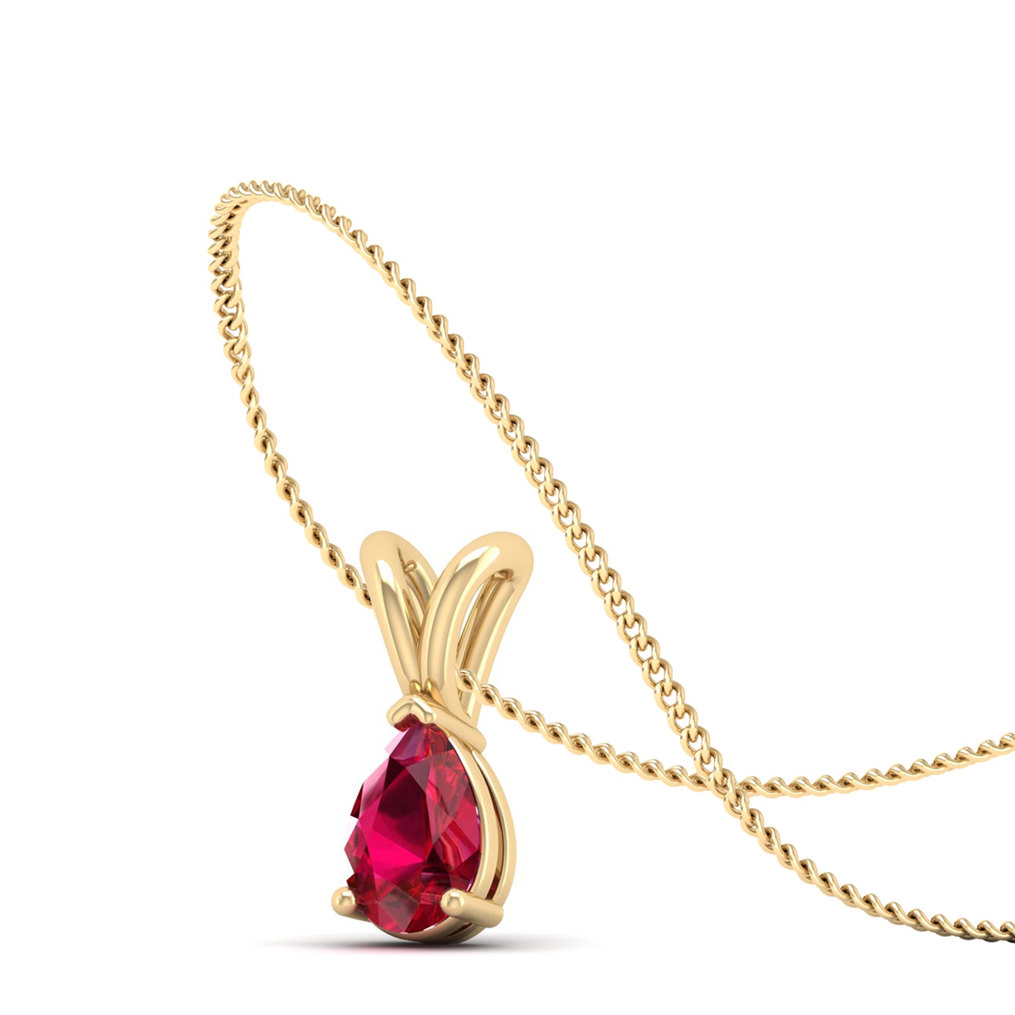 Pear Cut Ruby Pendant 1.0 Carat