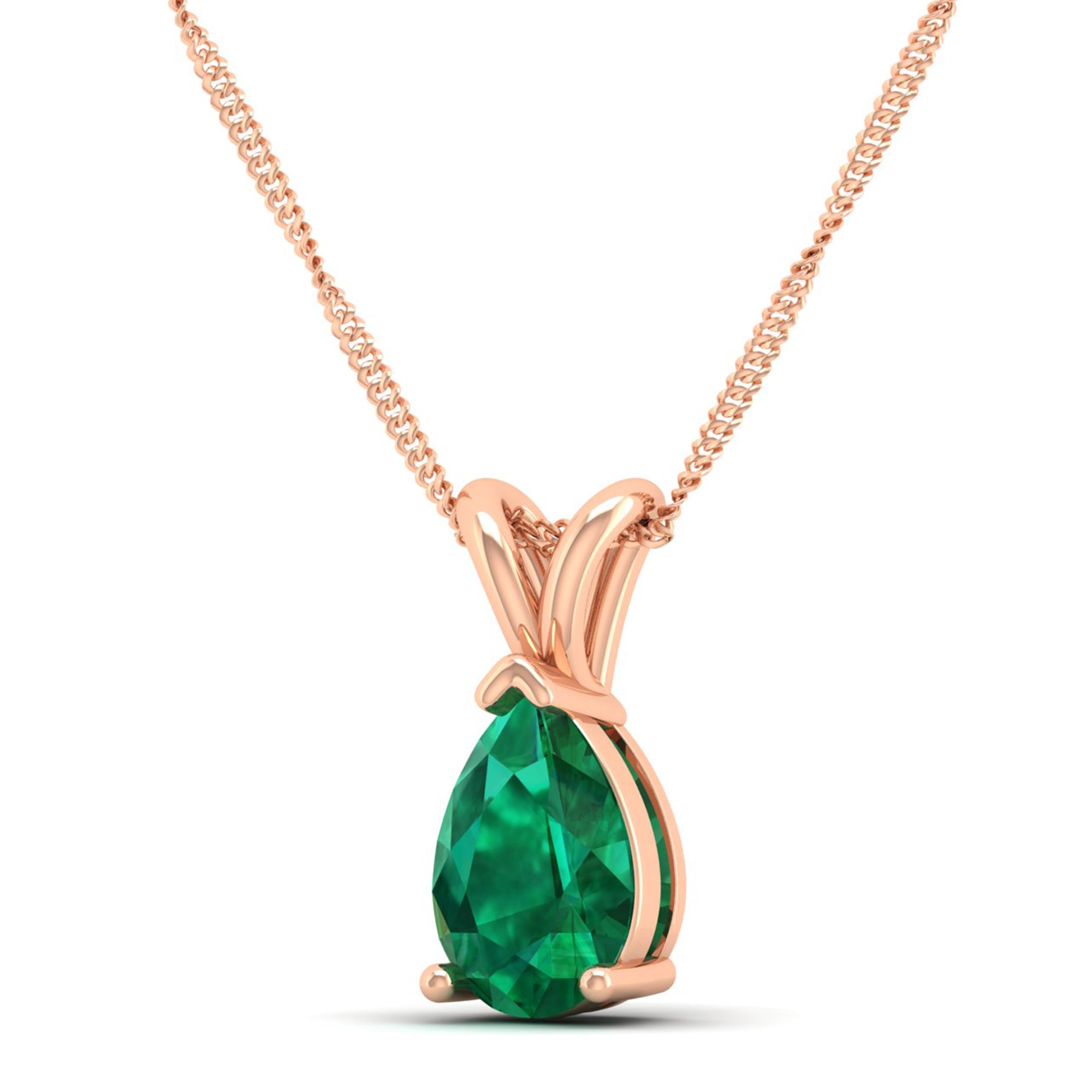 Pear Cut Emerald Pendant 1.5 Carat