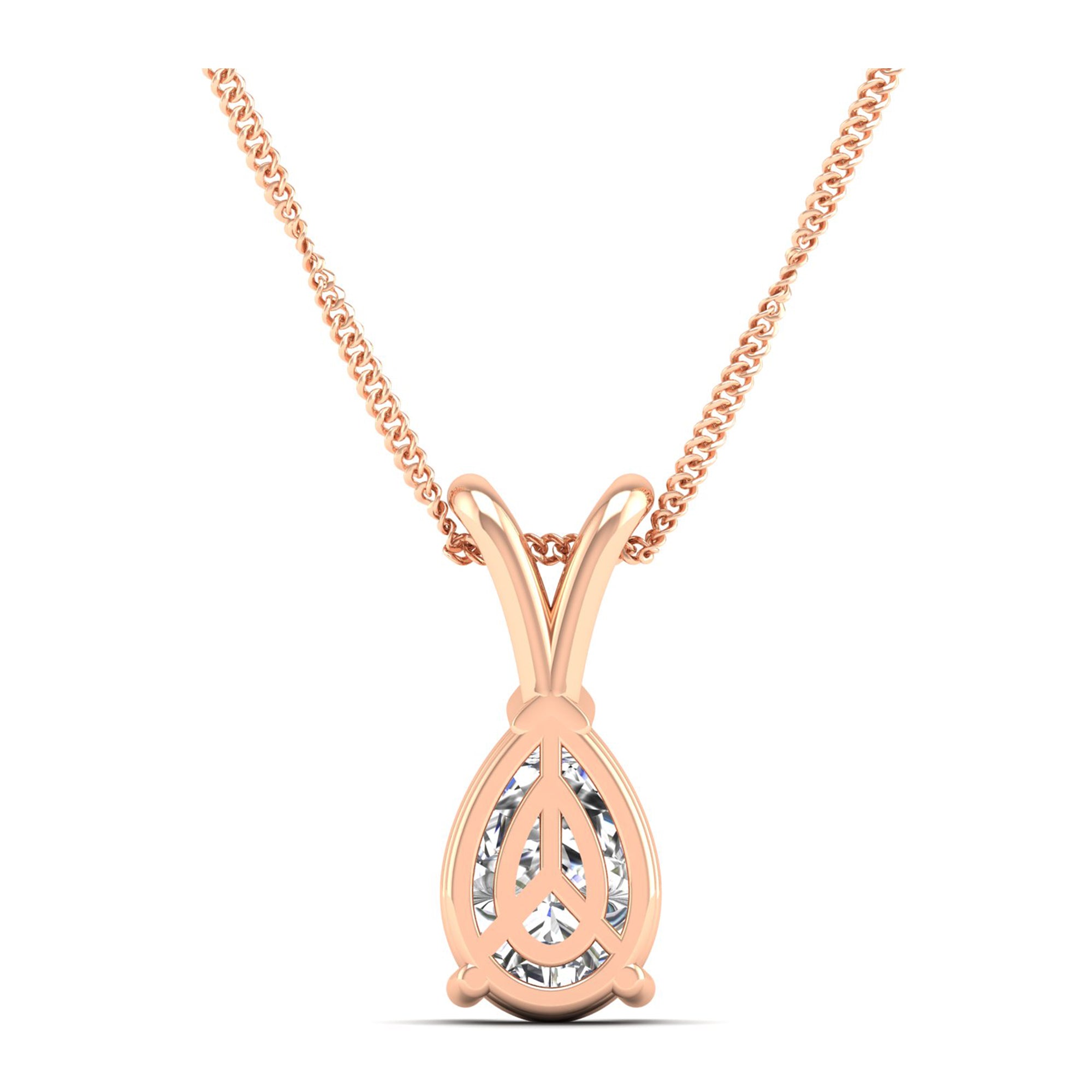 Pear Cut Diamond Pendant 1.5 Carat