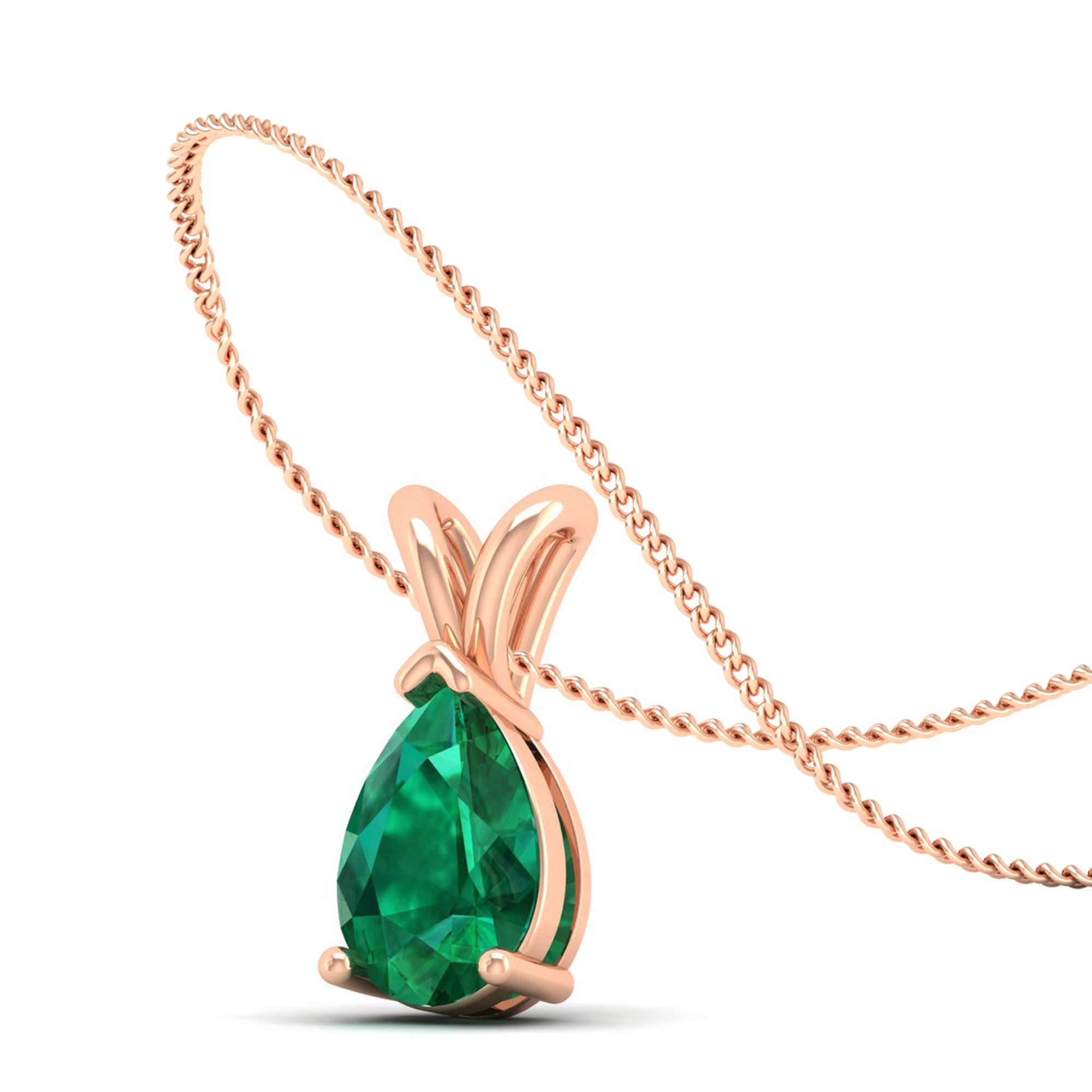 Pear Cut Emerald Pendant 1.5 Carat
