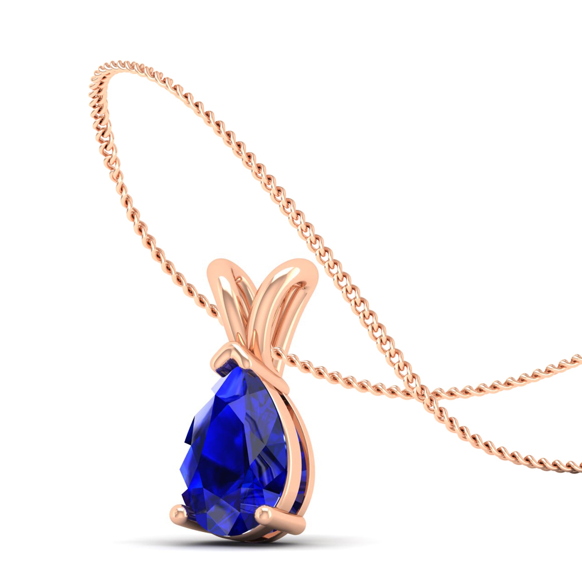 Pear Cut Sapphire Pendant 1.5 Carat