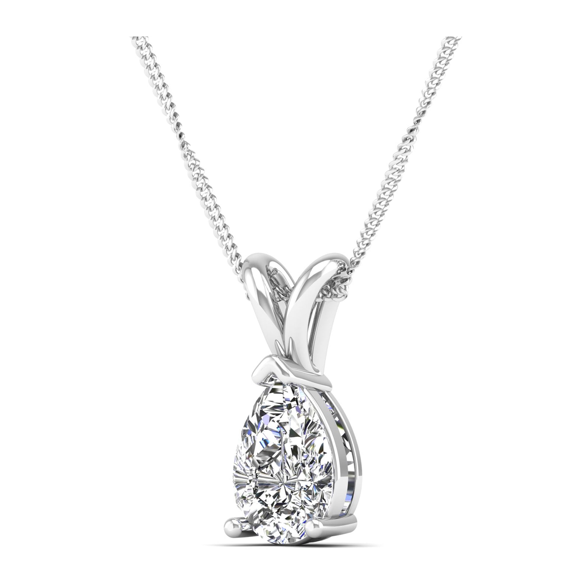 Pear Cut Diamond Pendant 1.5 Carat