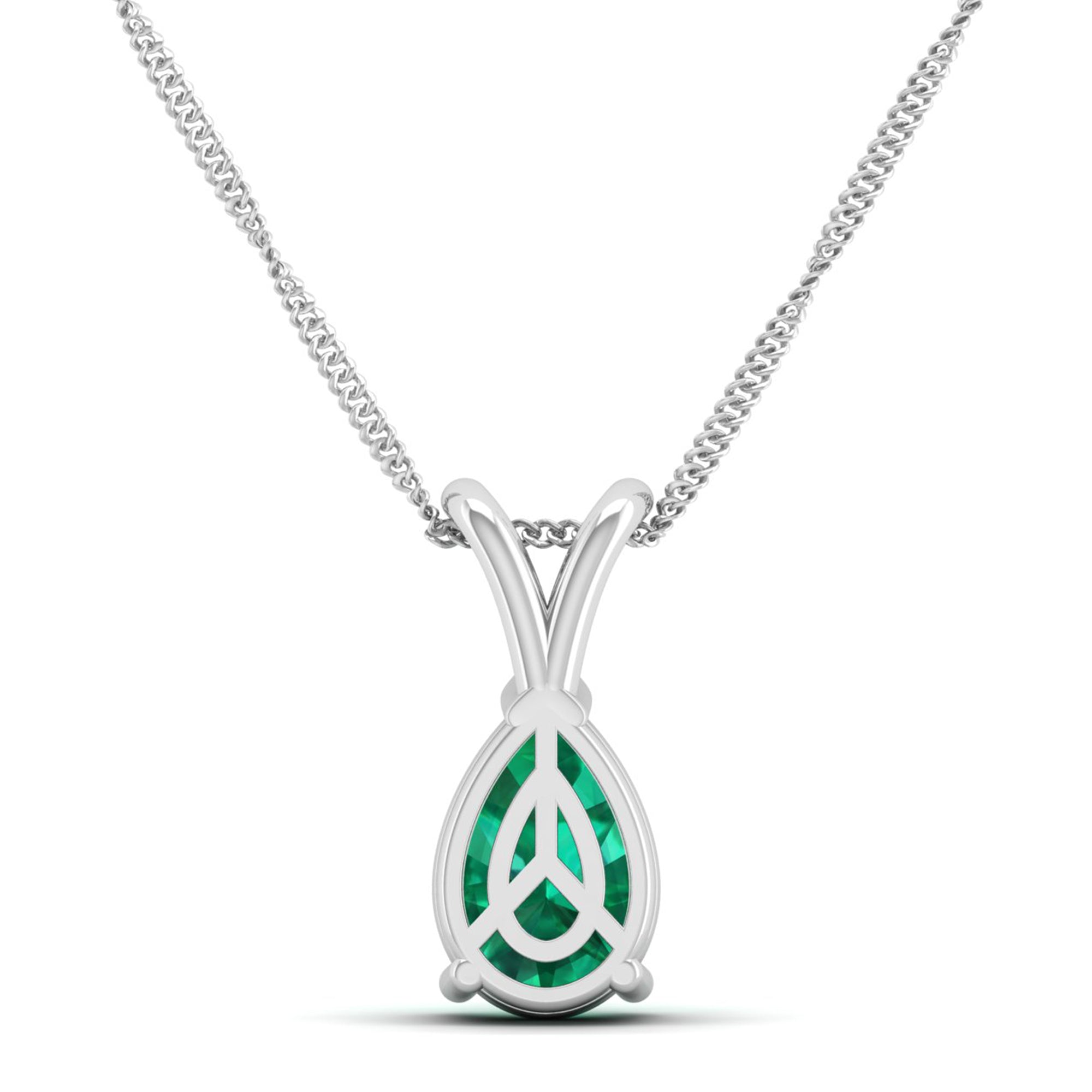Pear Cut Emerald Pendant 1.5 Carat