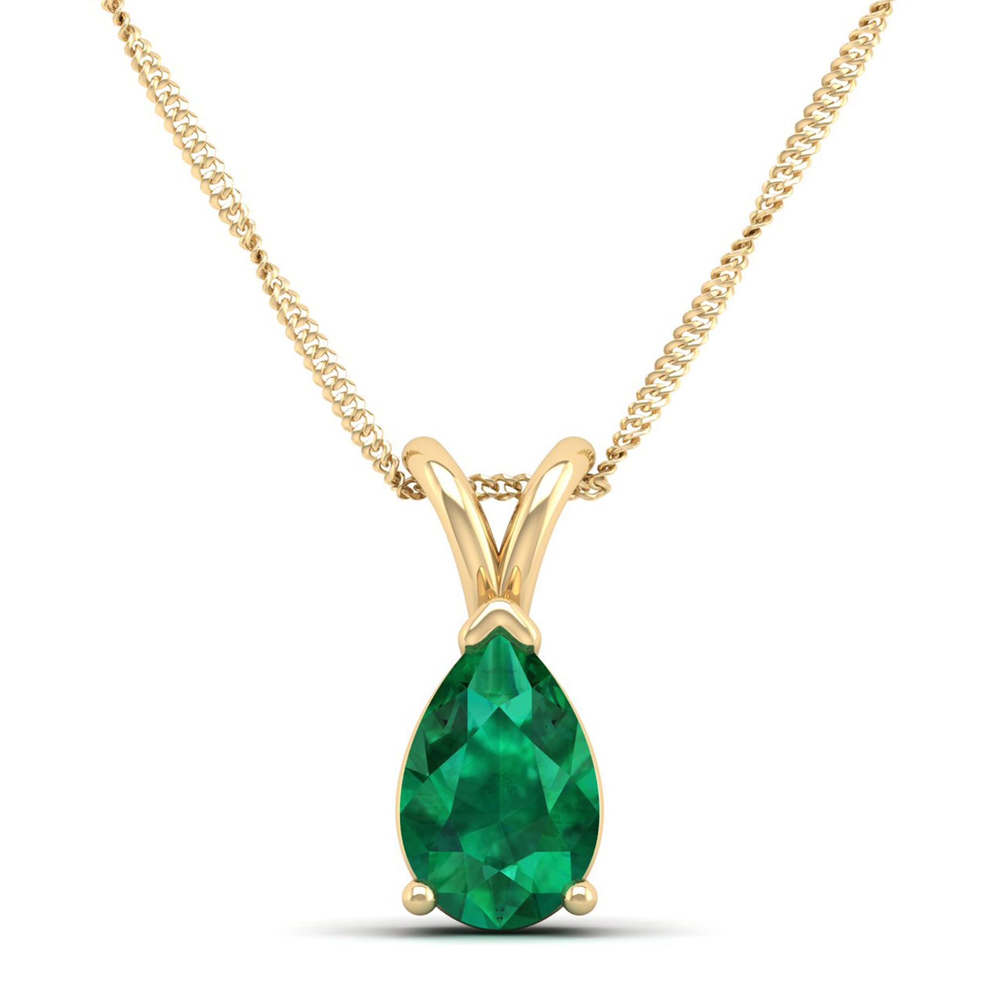 Pear Cut Emerald Pendant 1.5 Carat