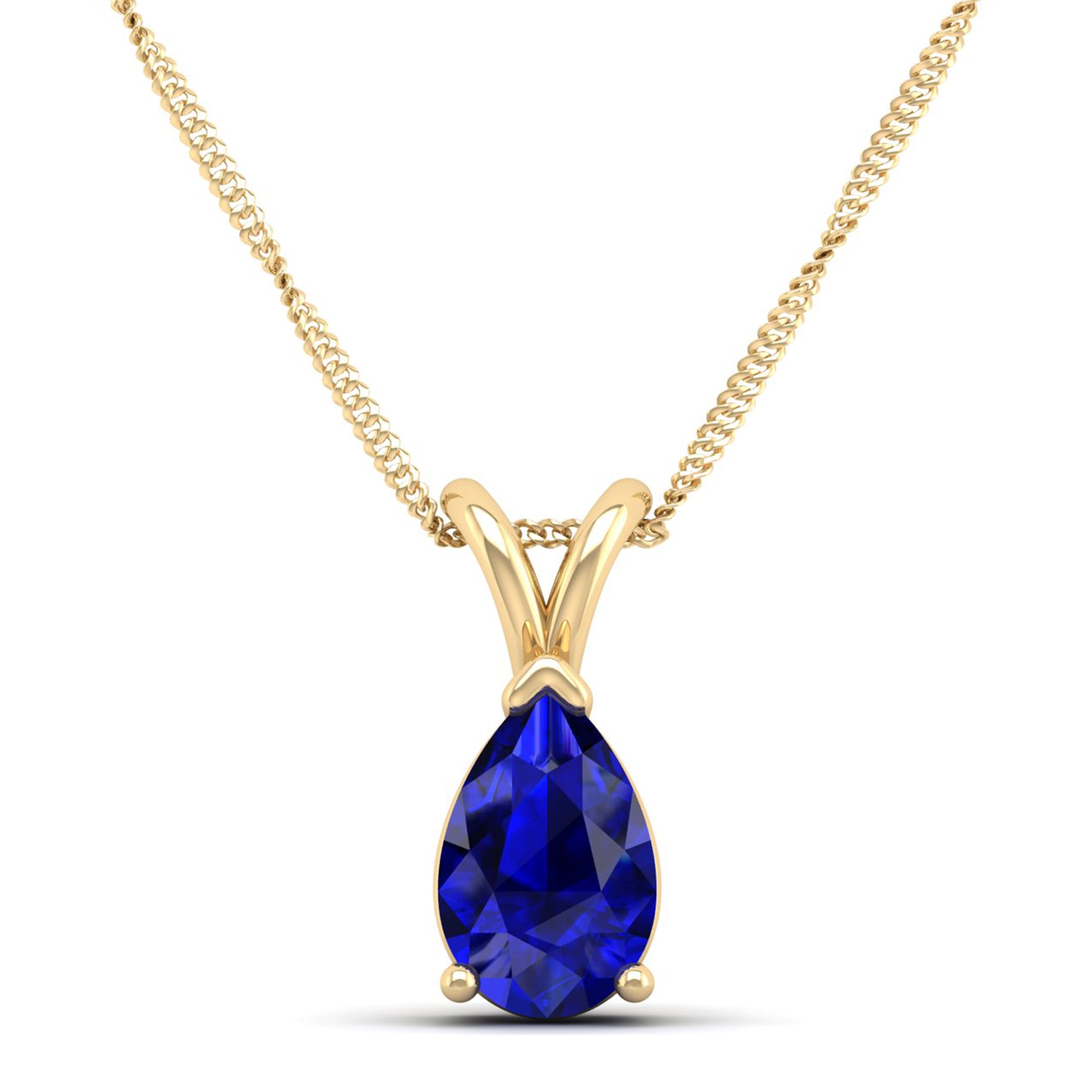 Pear Cut Sapphire Pendant 1.5 Carat