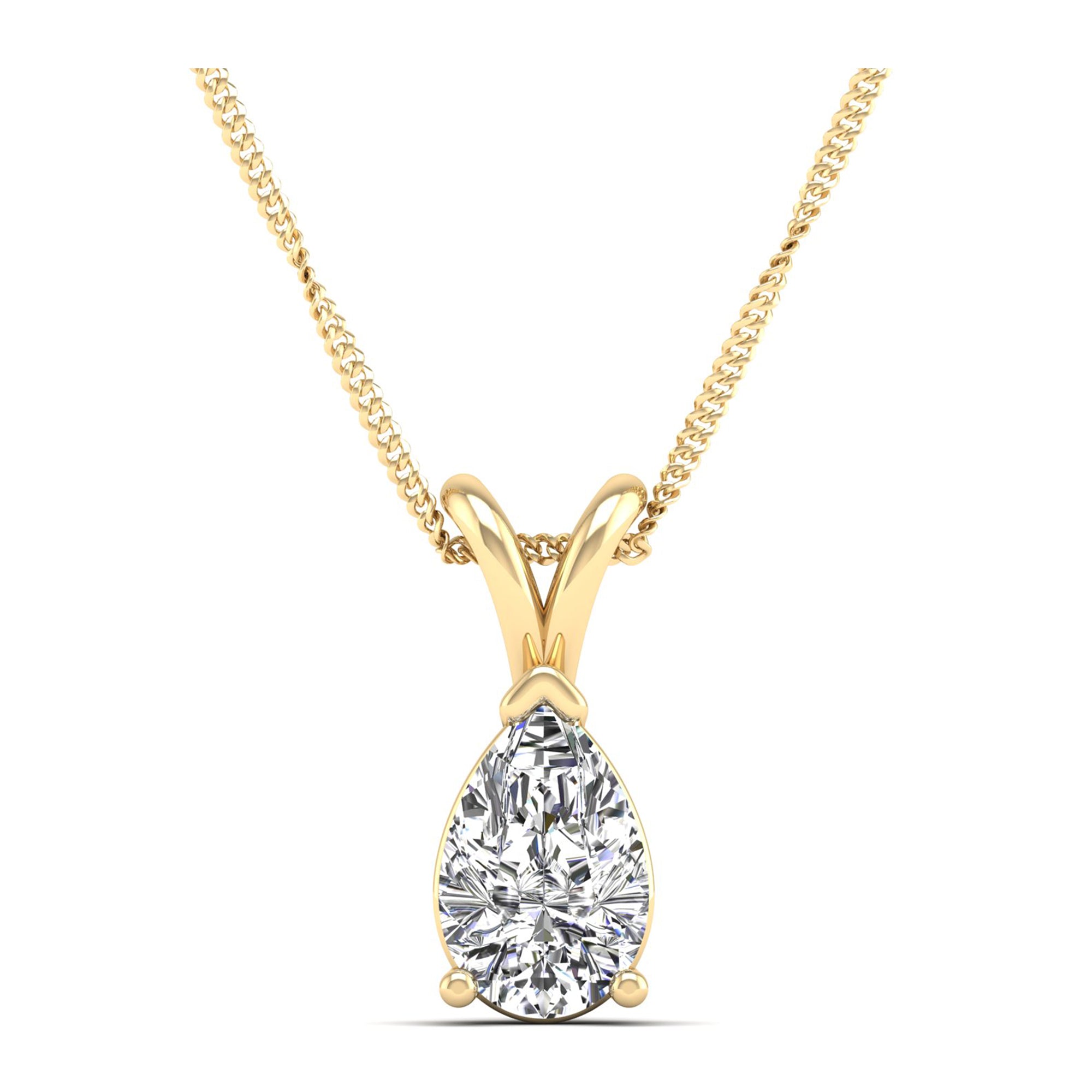 Pear Cut Diamond Pendant 1.5 Carat
