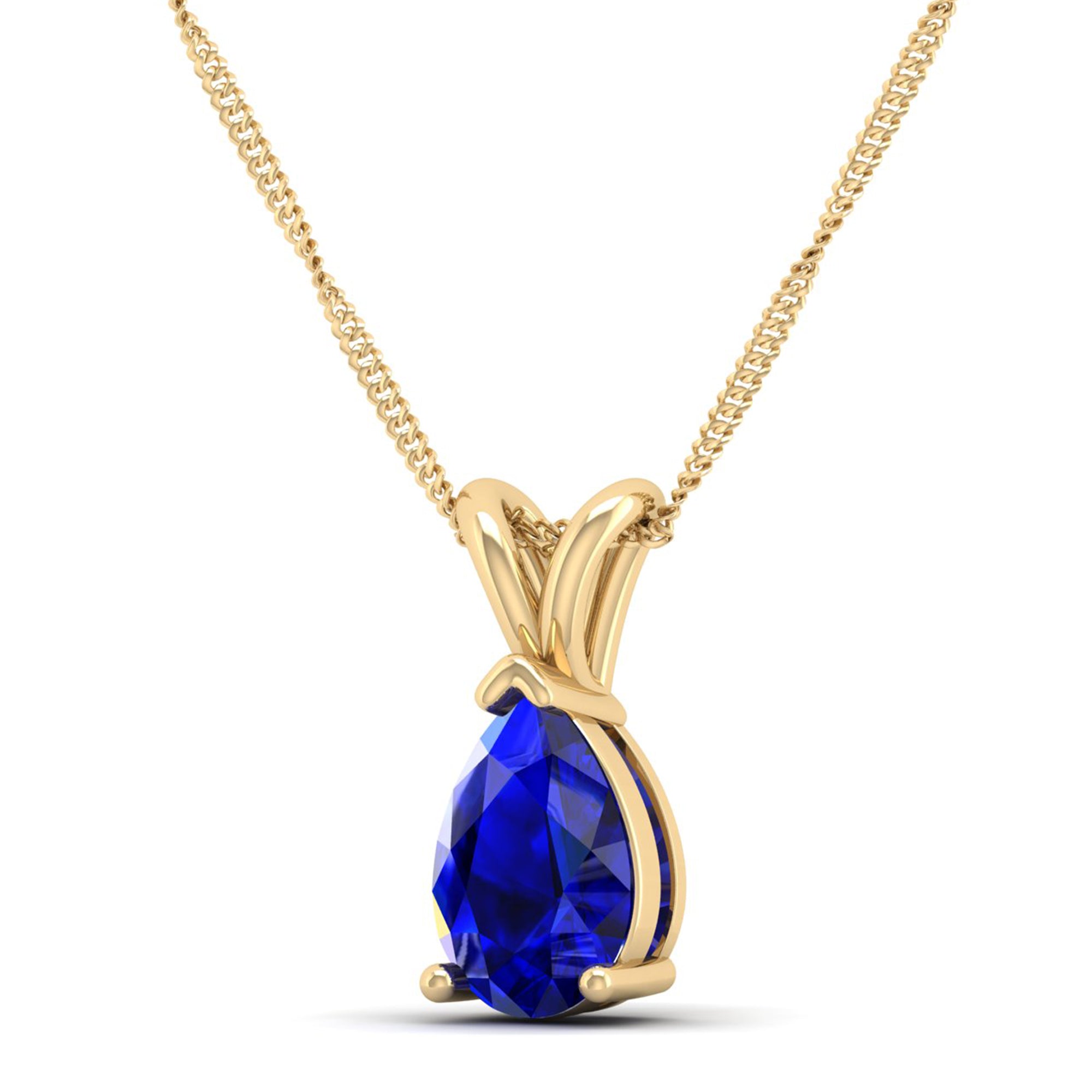 Pear Cut Sapphire Pendant 1.5 Carat