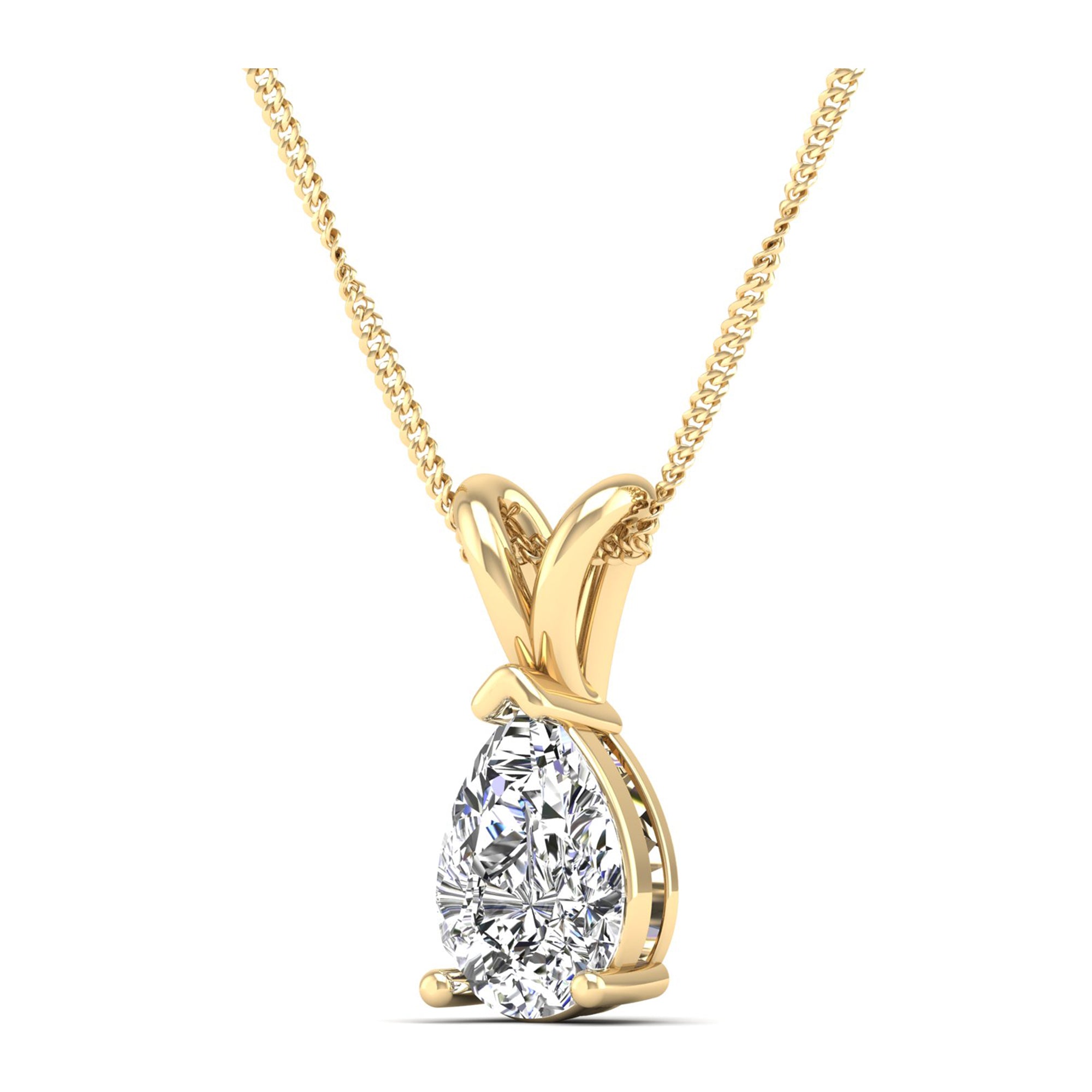 Pear Cut Diamond Pendant 1.5 Carat