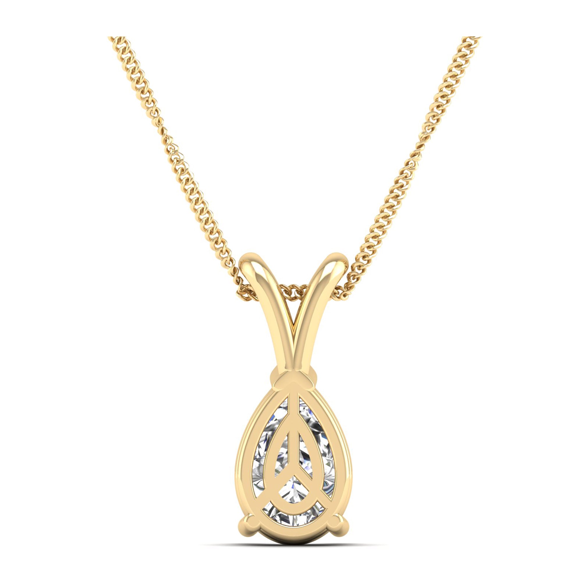 Pear Cut Diamond Pendant 1.5 Carat