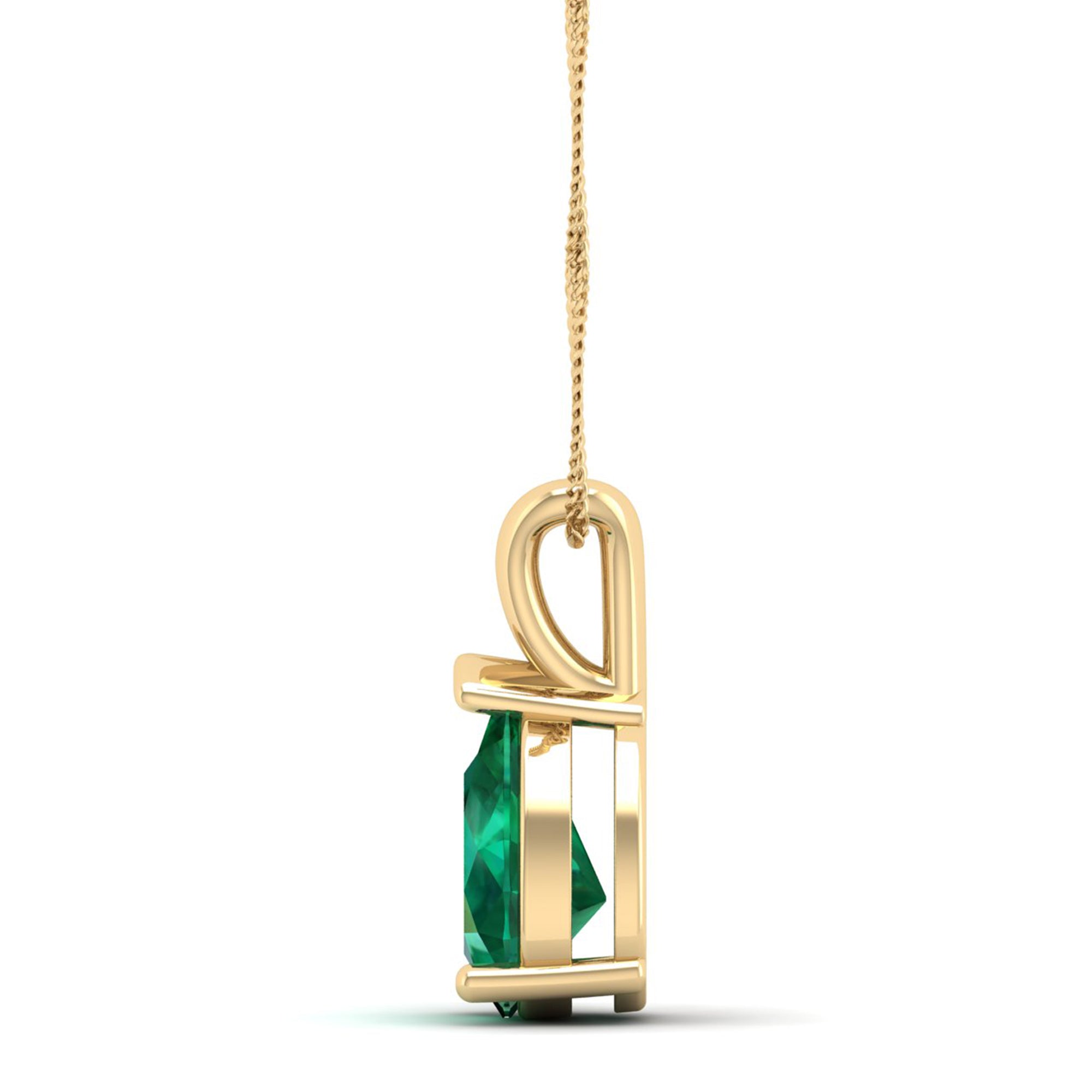 Pear Cut Emerald Pendant 1.5 Carat