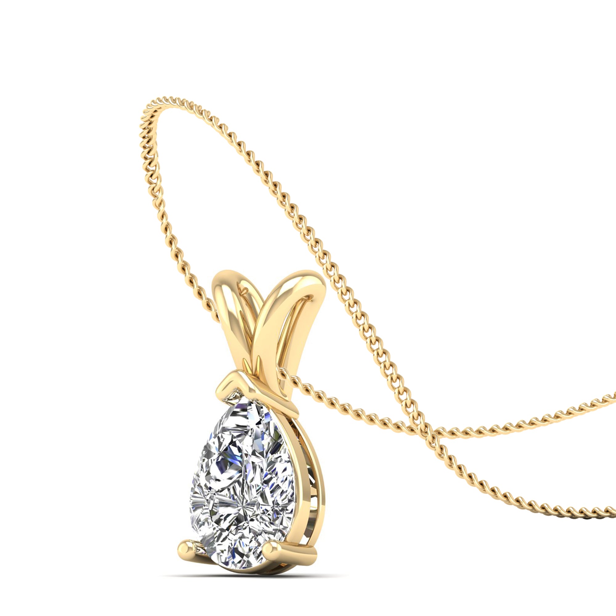 Pear Cut Diamond Pendant 1.5 Carat