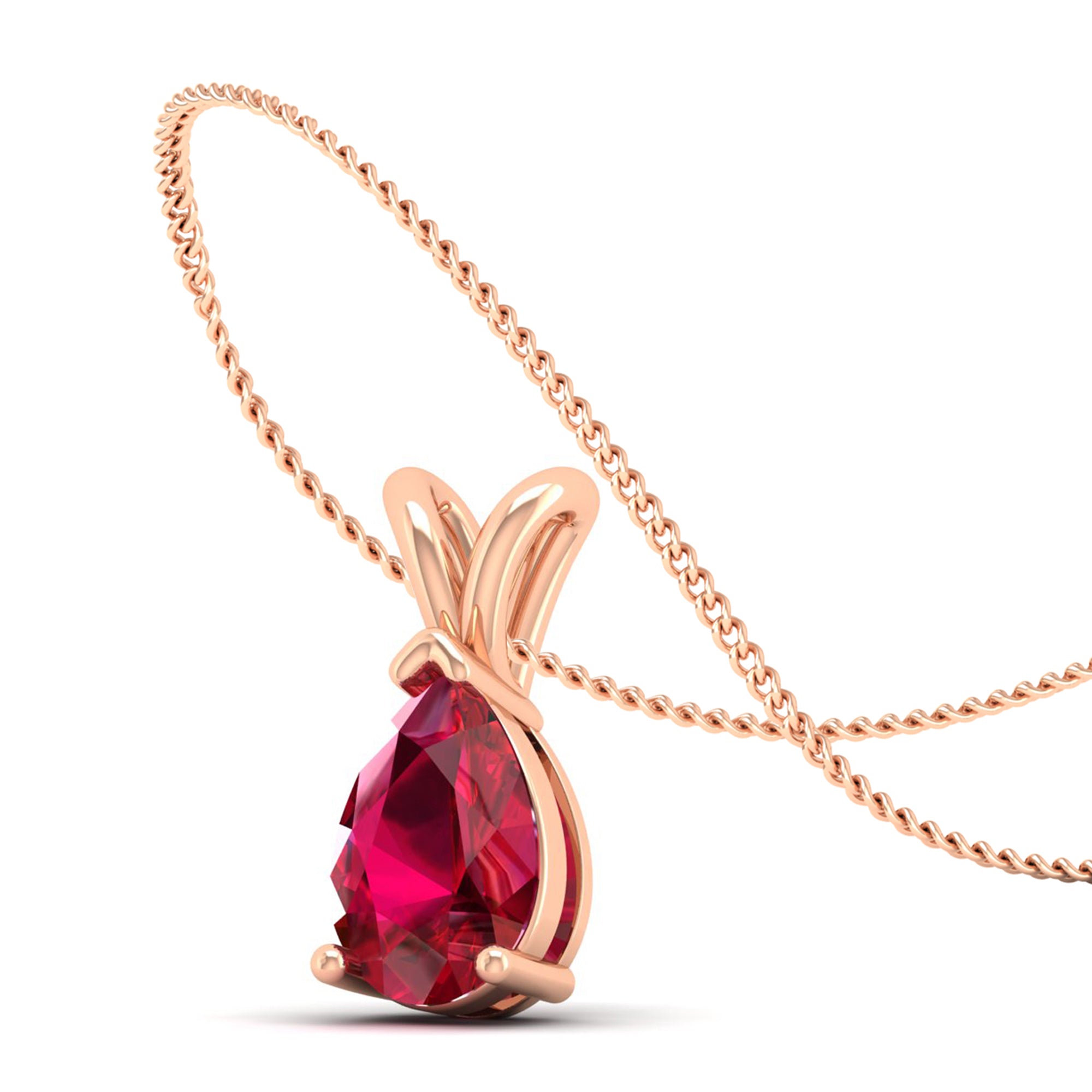 Pear Cut Ruby Pendent 2.0 Carat