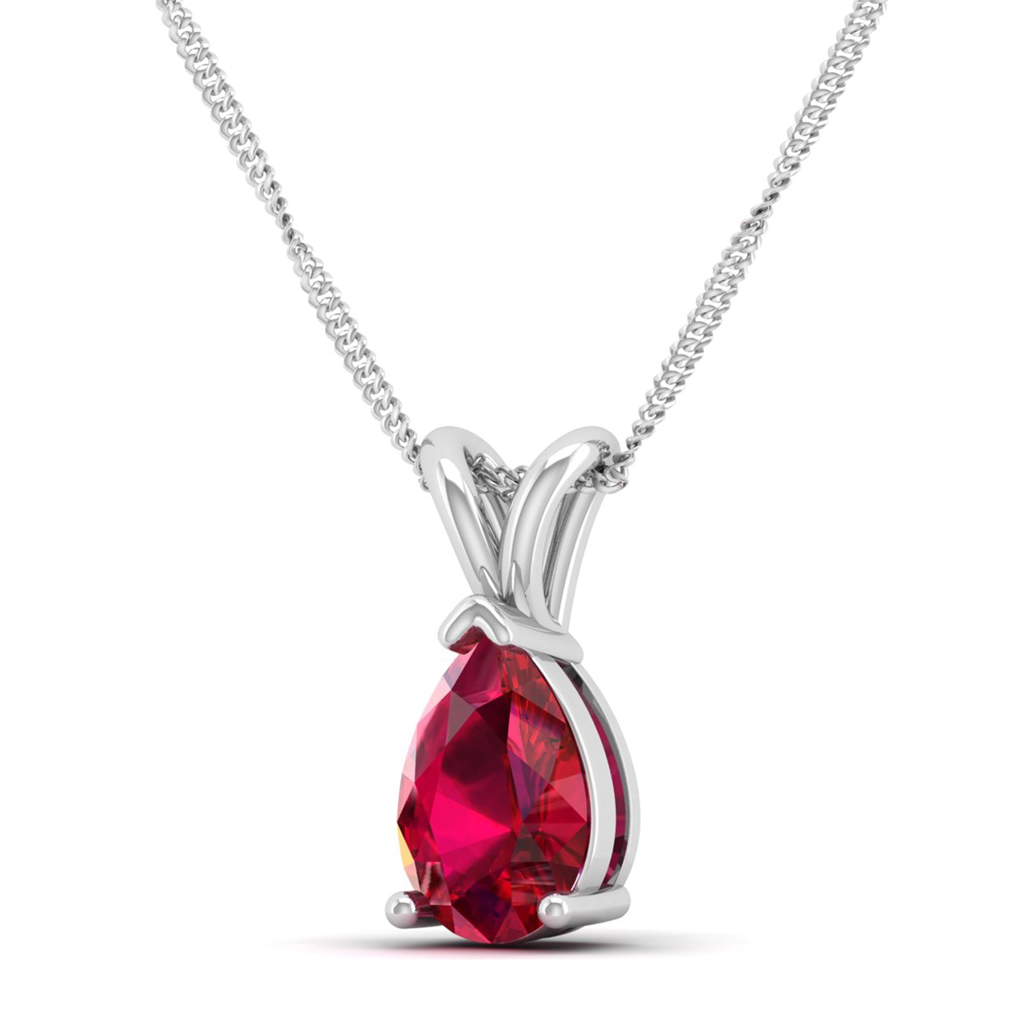 Pear Cut Ruby Pendent 2.0 Carat
