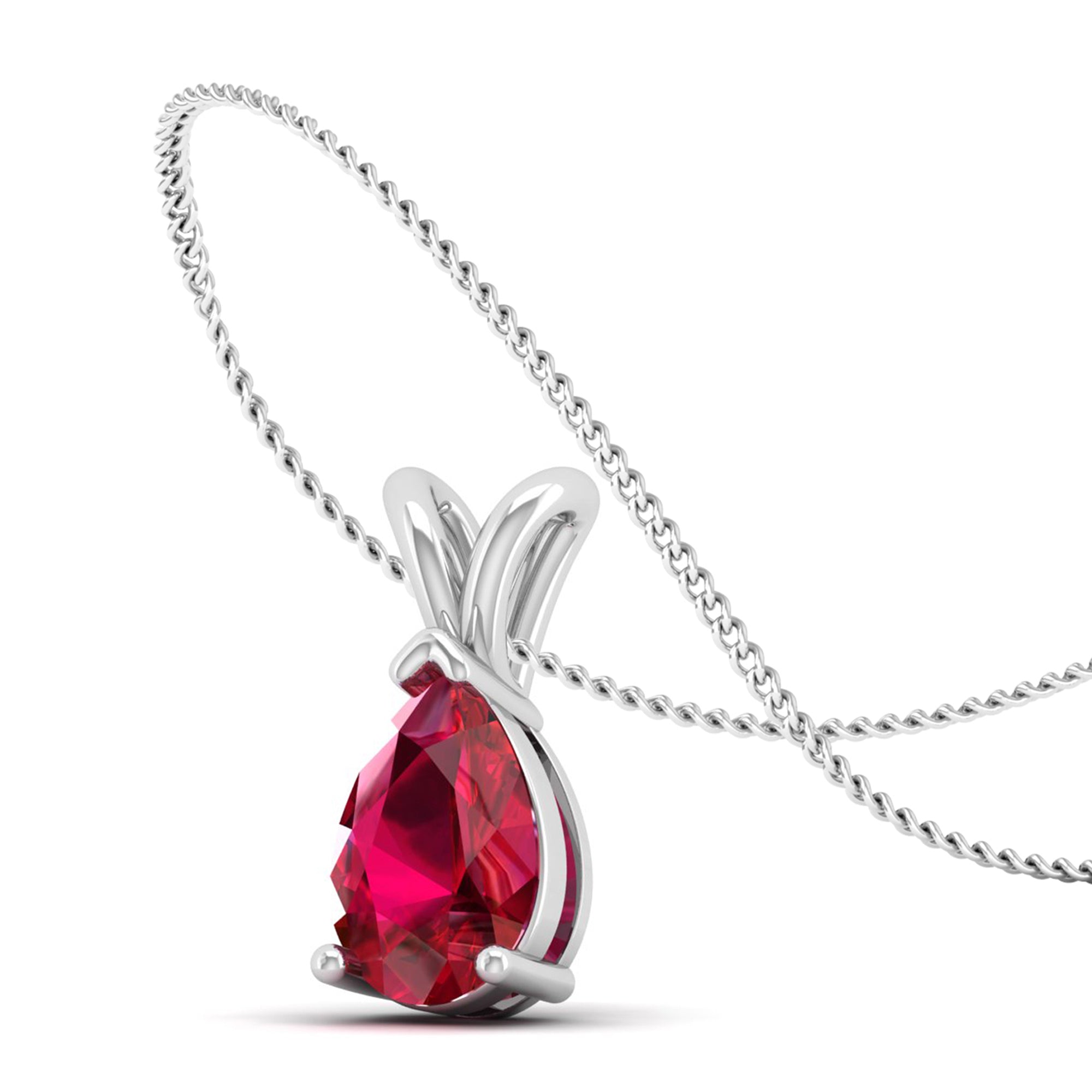 Pear Cut Ruby Pendent 2.0 Carat