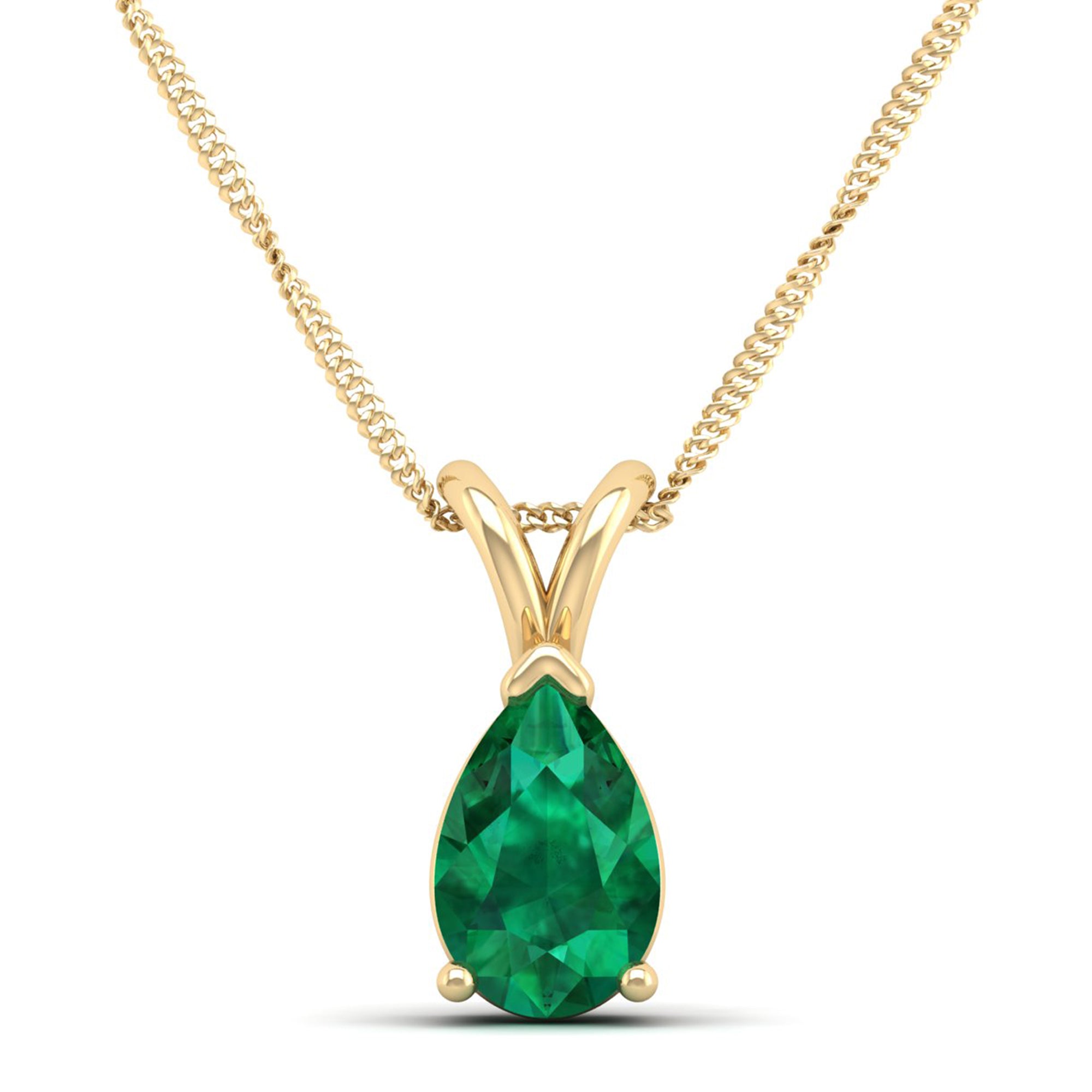 Pear Cut Emerald Pendent 2.0 Carat