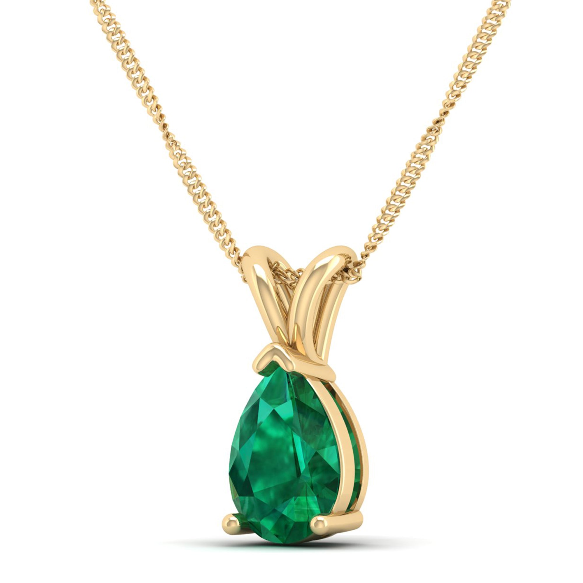 Pear Cut Emerald Pendent 2.0 Carat