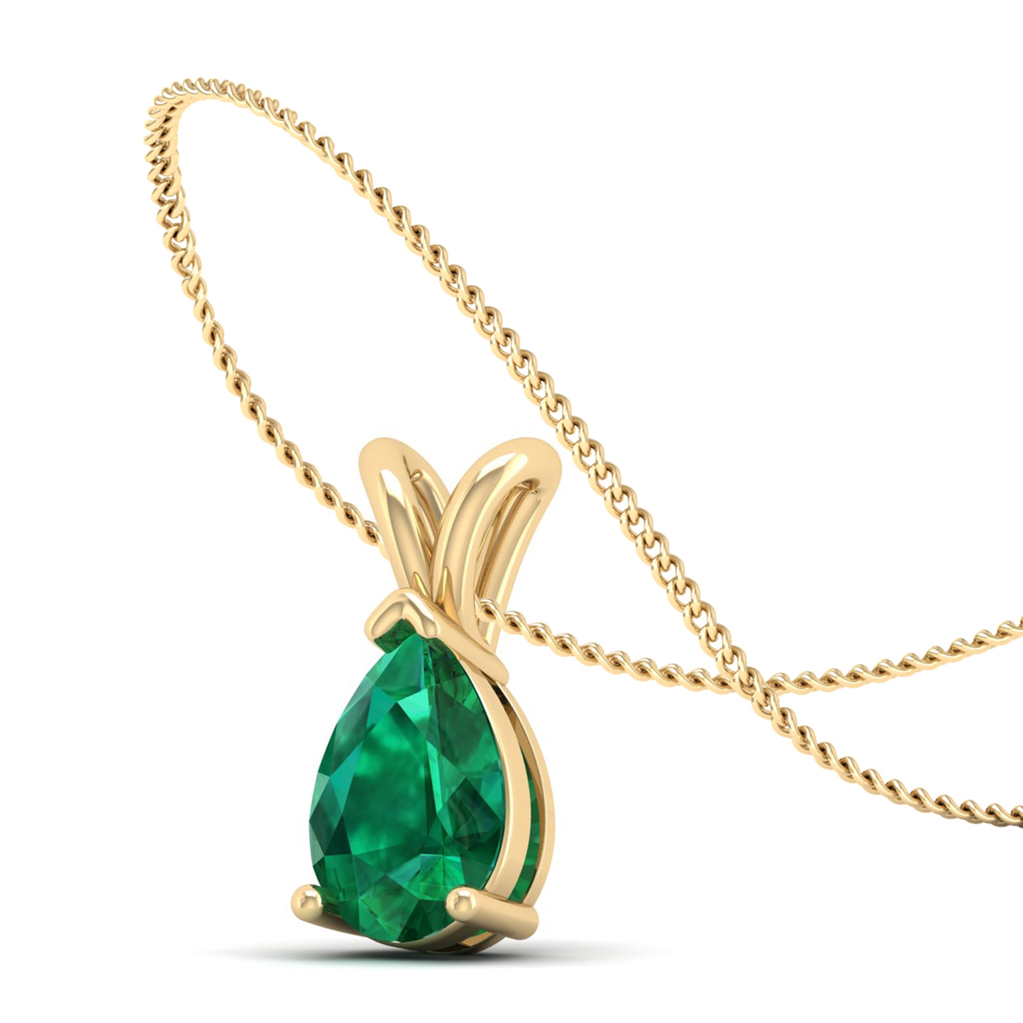 Pear Cut Emerald Pendent 2.0 Carat