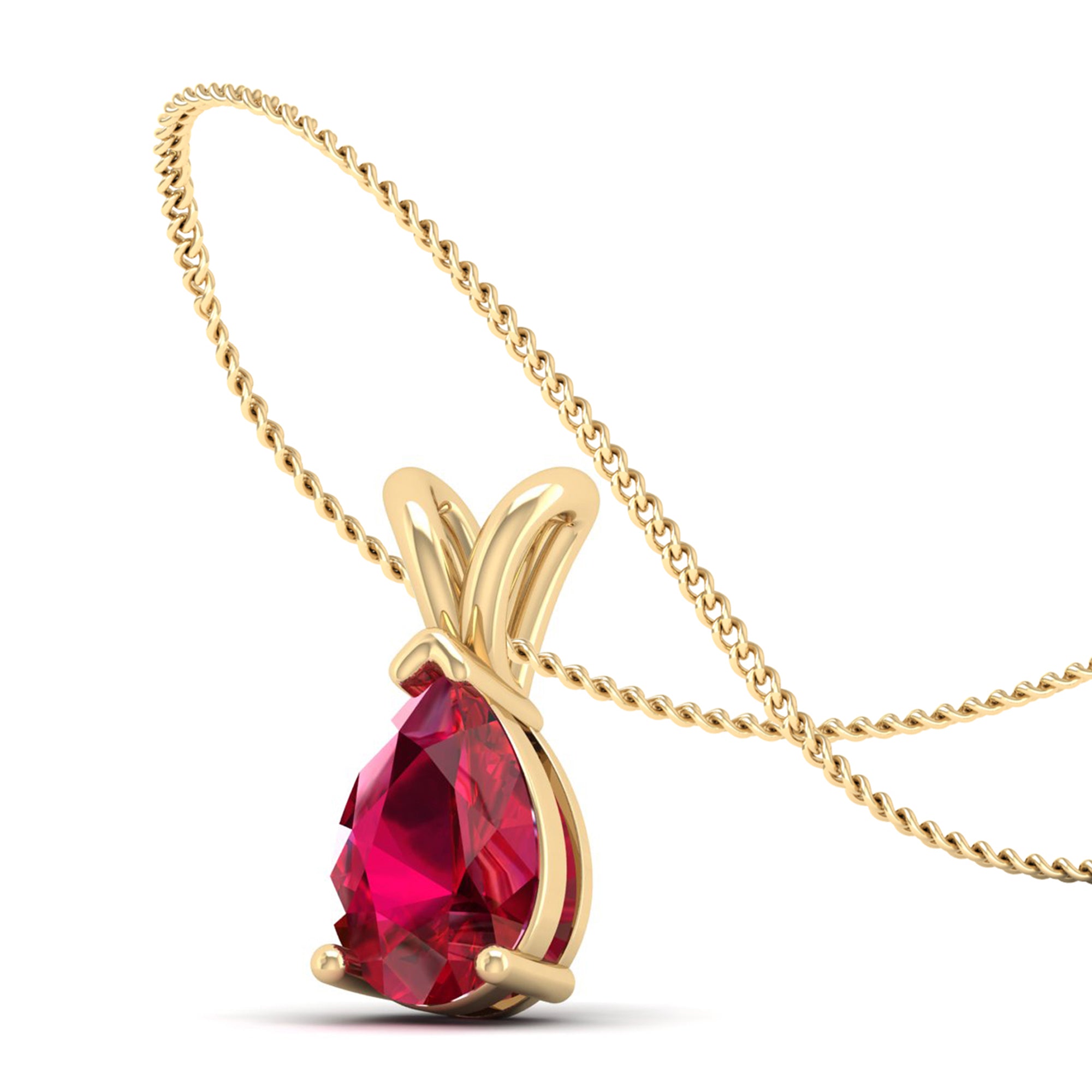 Pear Cut Ruby Pendent 2.0 Carat
