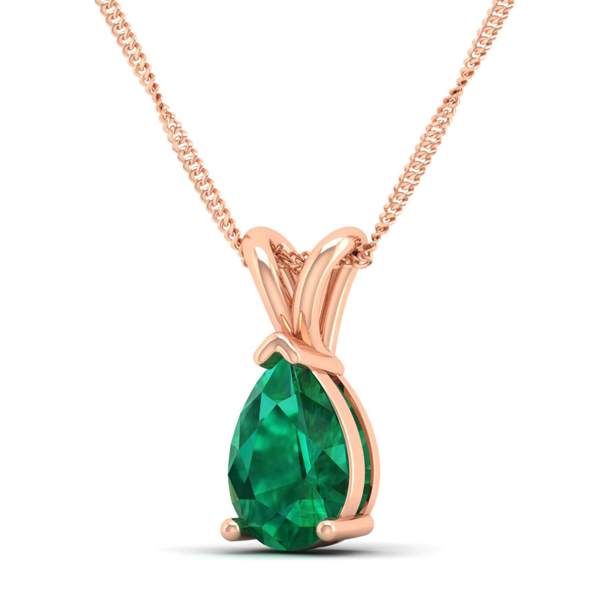 Pear Cut Emerald Pendant 2.5 Carat