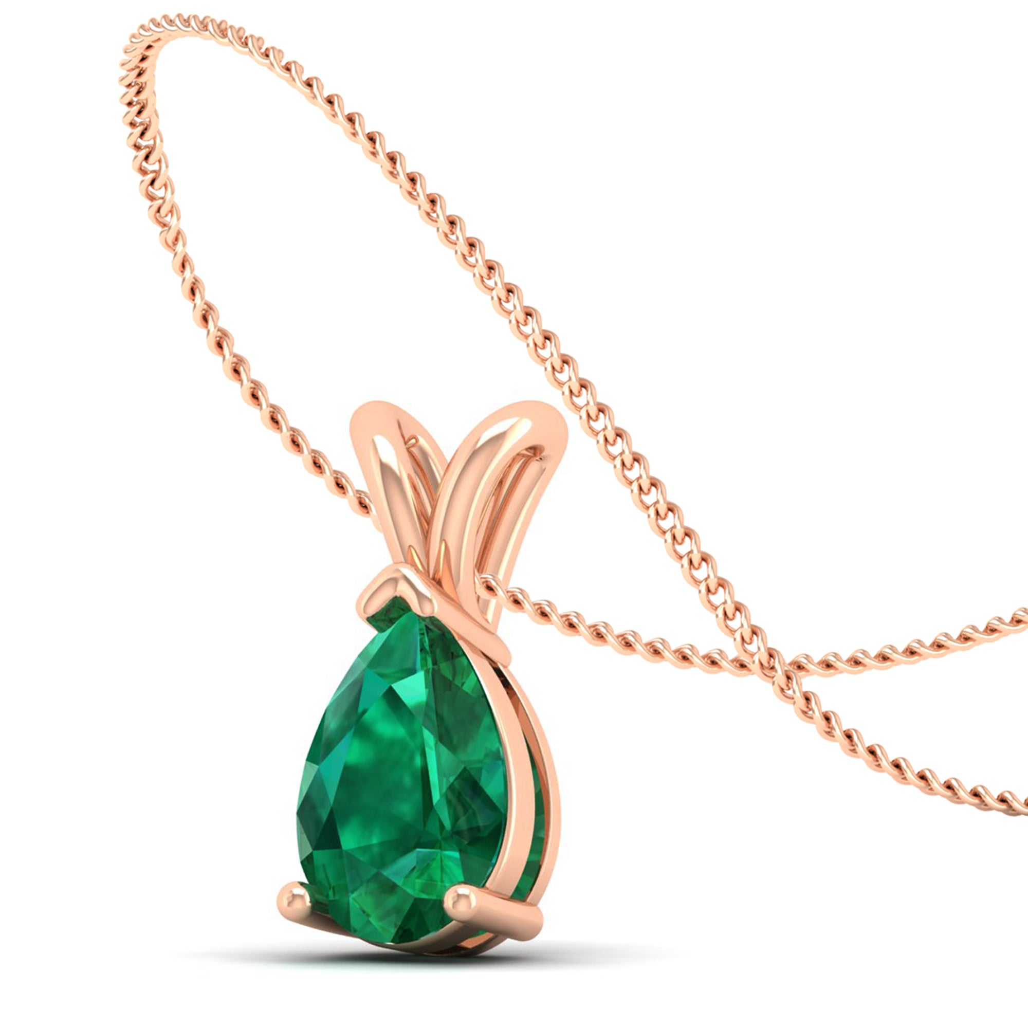 Pear Cut Emerald Pendant 2.5 Carat