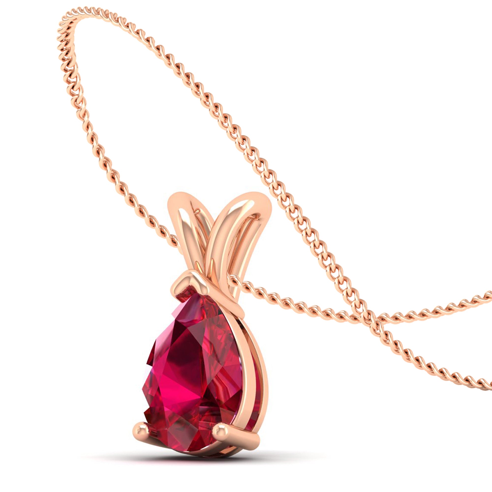 Pear Cut Ruby Pendant 2.5 Carat