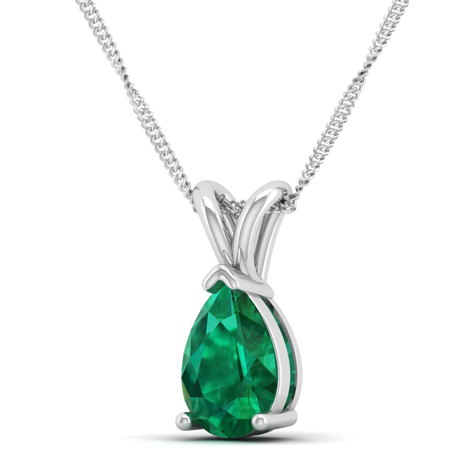 Pear Cut Emerald Pendant 2.5 Carat