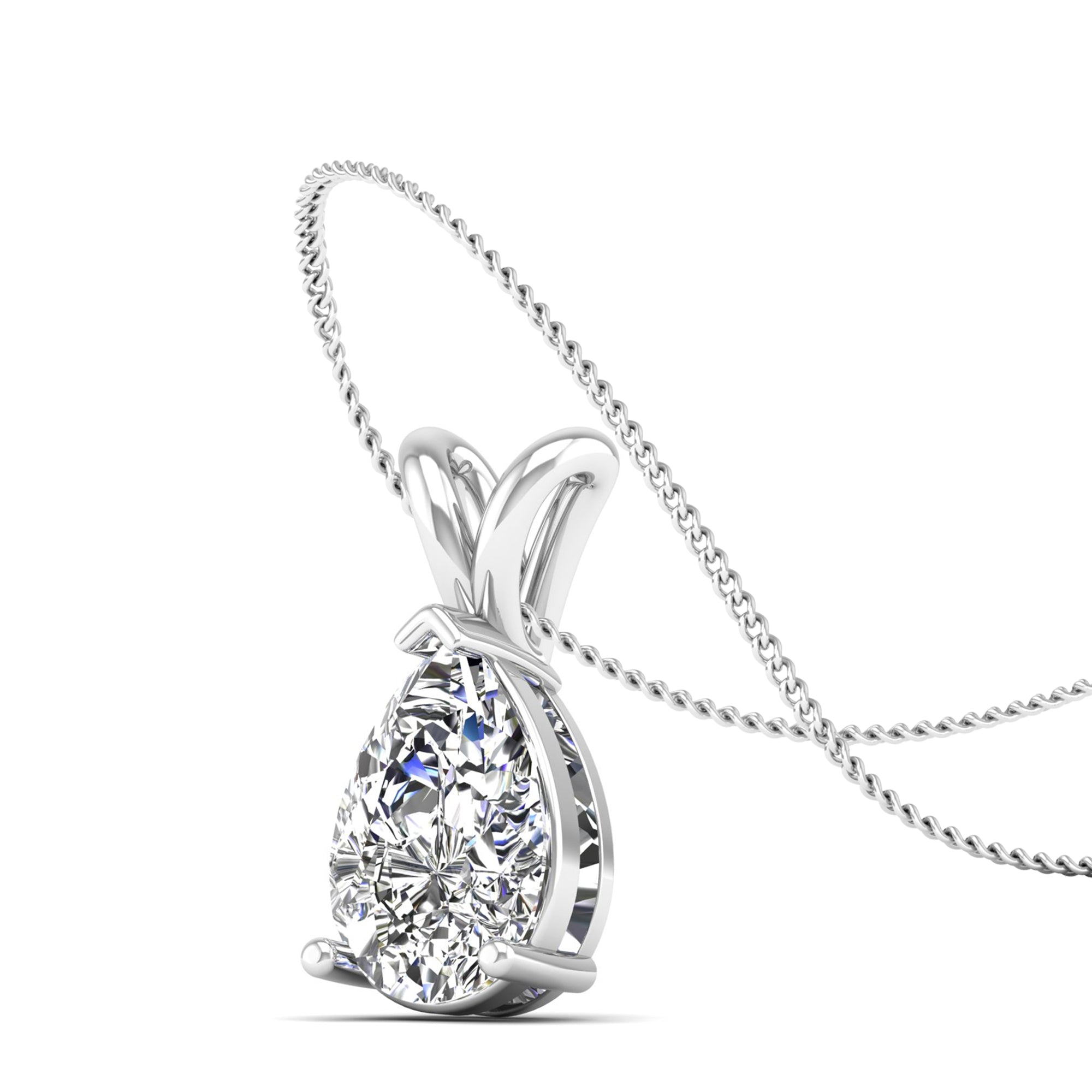 Pear Cut Diamond Pendant 2.5 Carat
