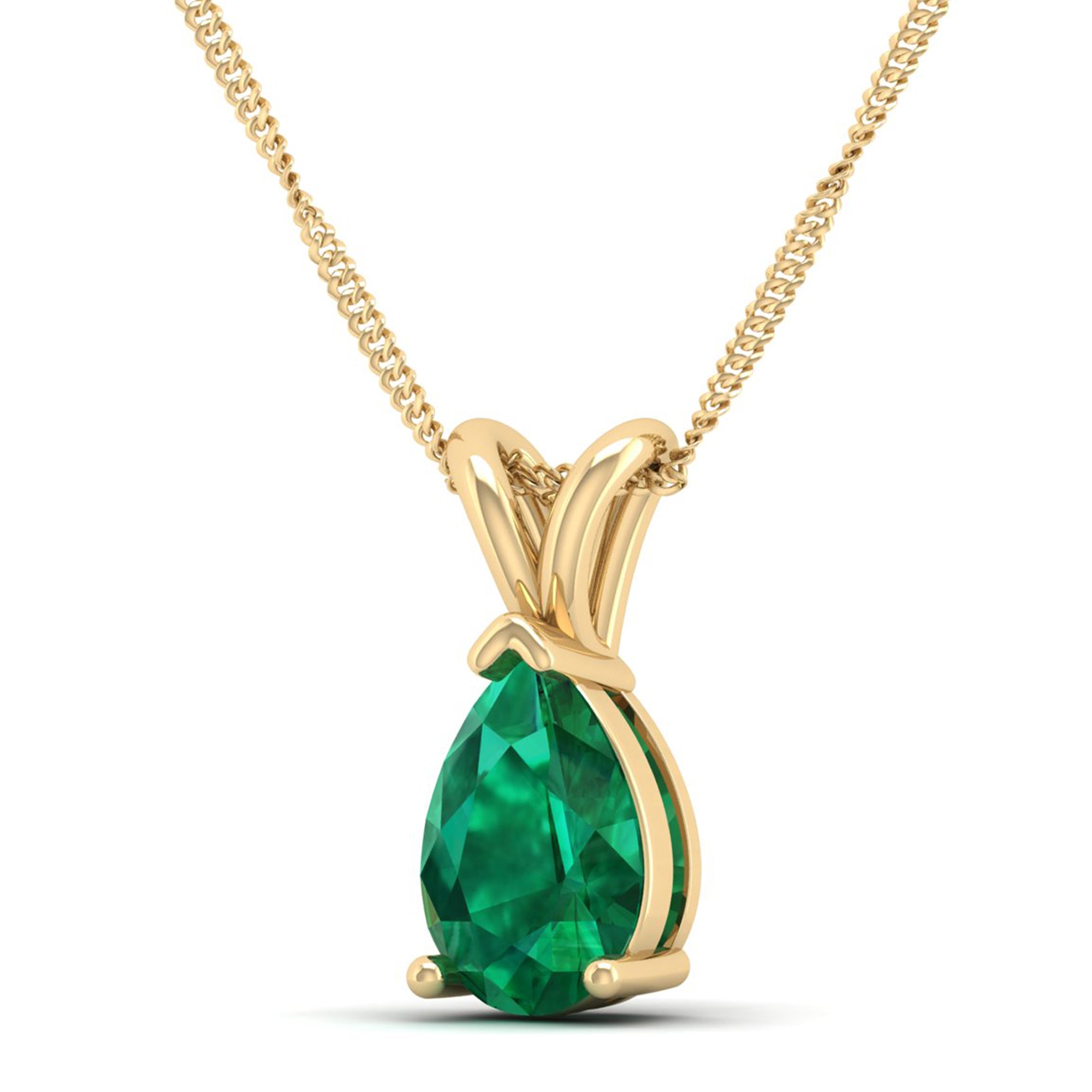 Pear Cut Emerald Pendant 2.5 Carat